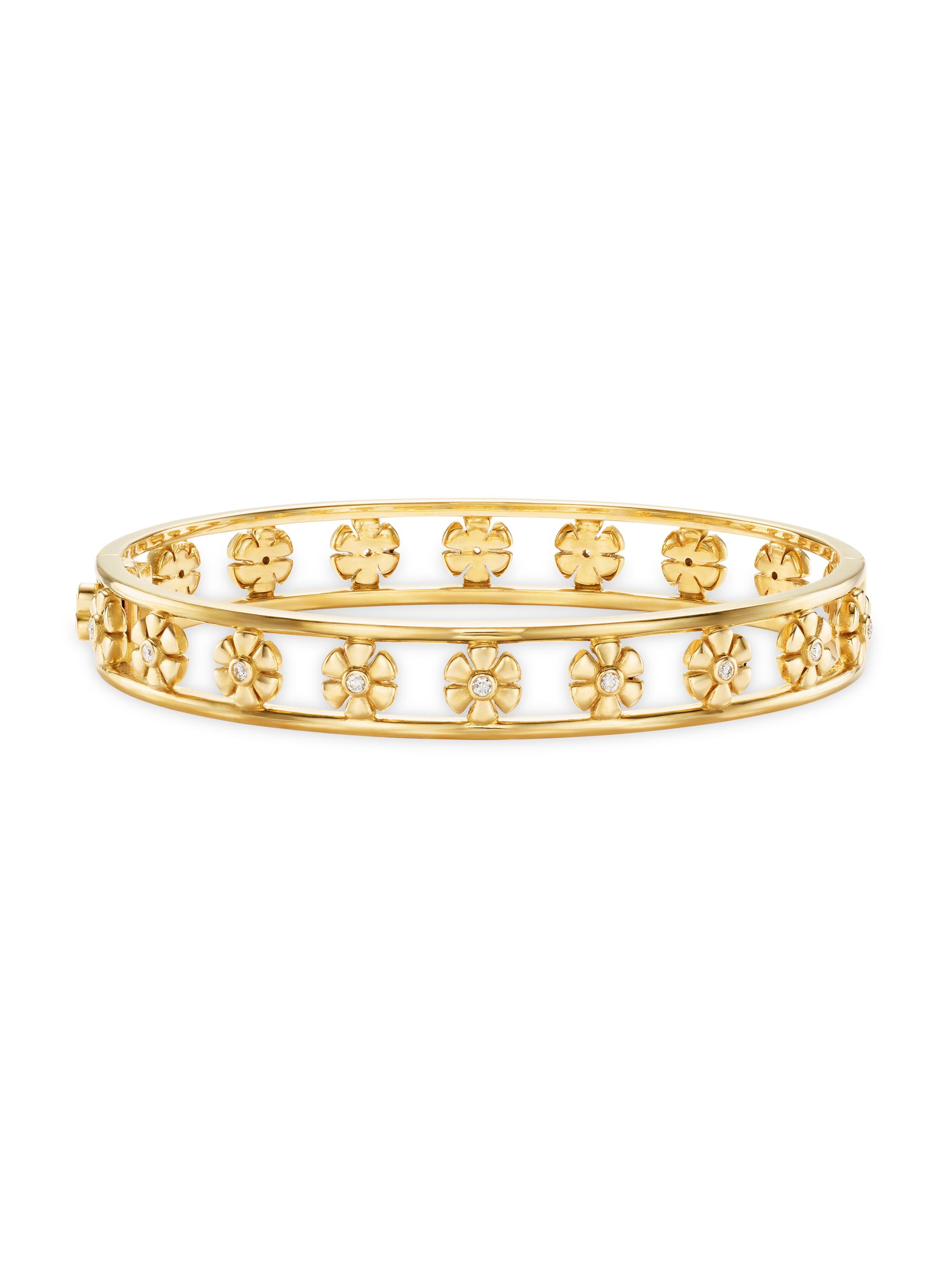 Temple St. Clair Women's Fiori Motif 18K Yellow Gold & 0.24 TCW Diamond Bracelet - Yellow Gold
