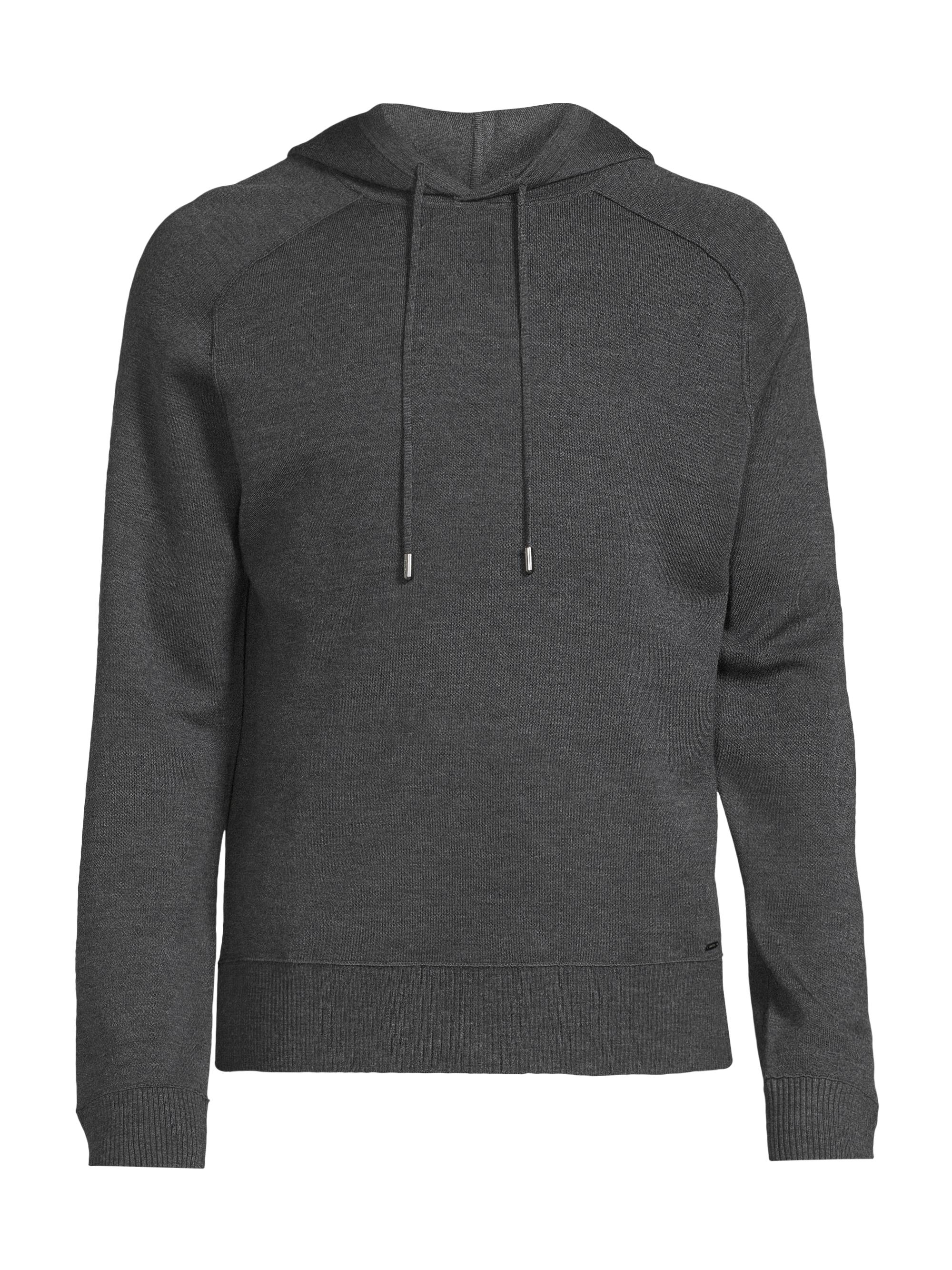 SIMKHAI Men's Eric Wool Hoodie - Charcoal Melange