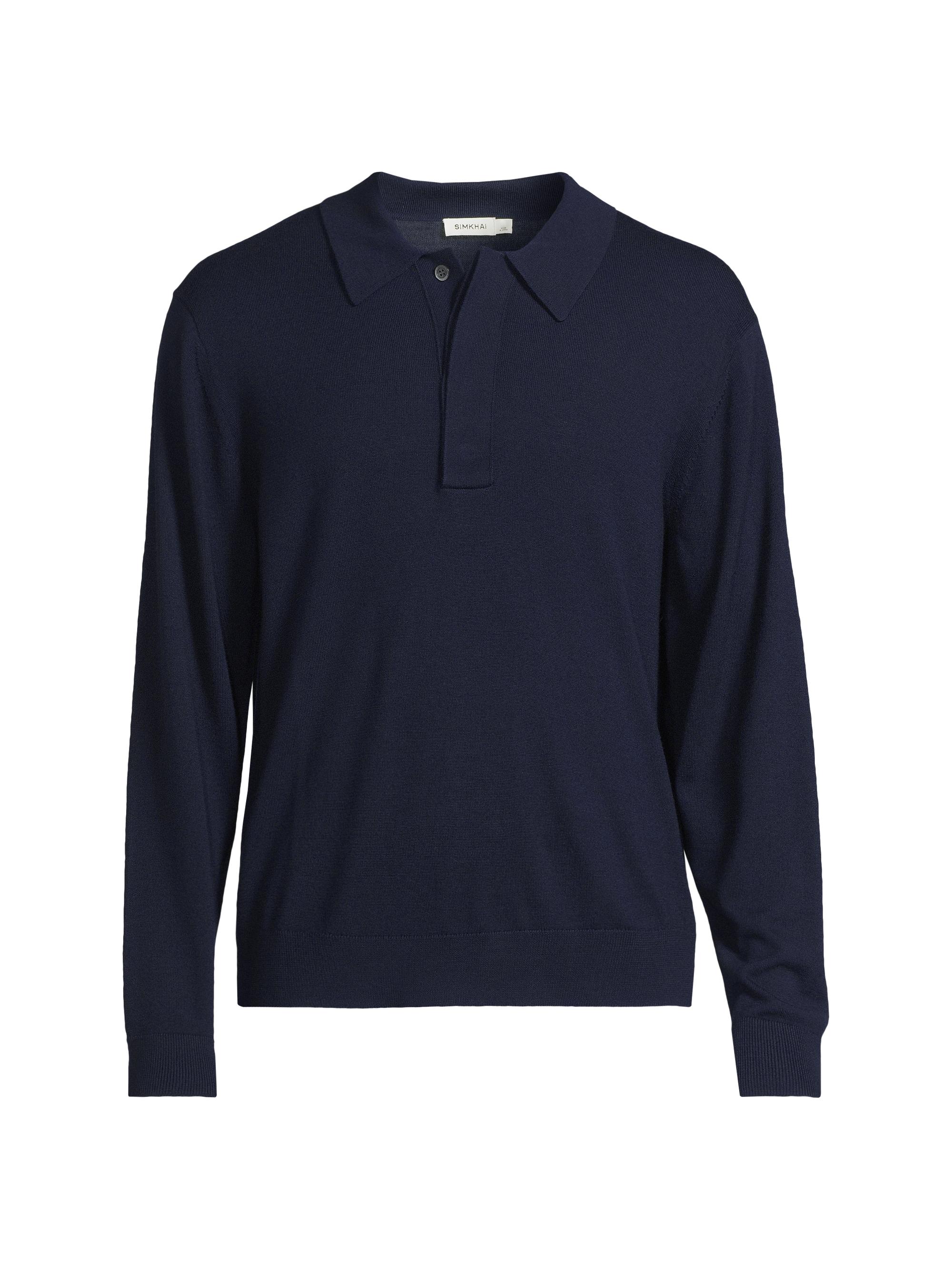 SIMKHAI Men's Louis Wool Pullover Sweater - Midnight