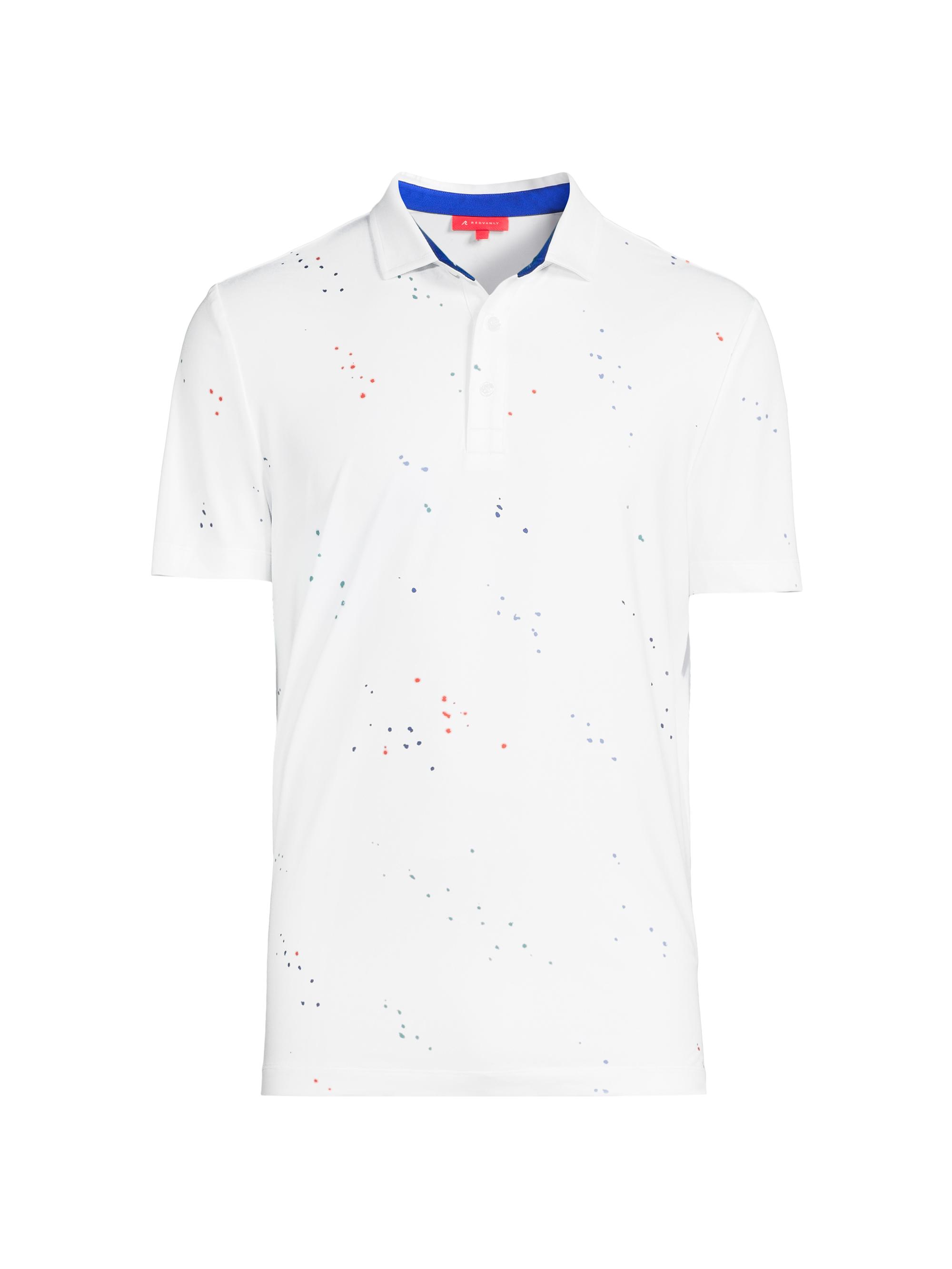 Redvanly Men's Hanson Splatter Polo Shirt - Bright White