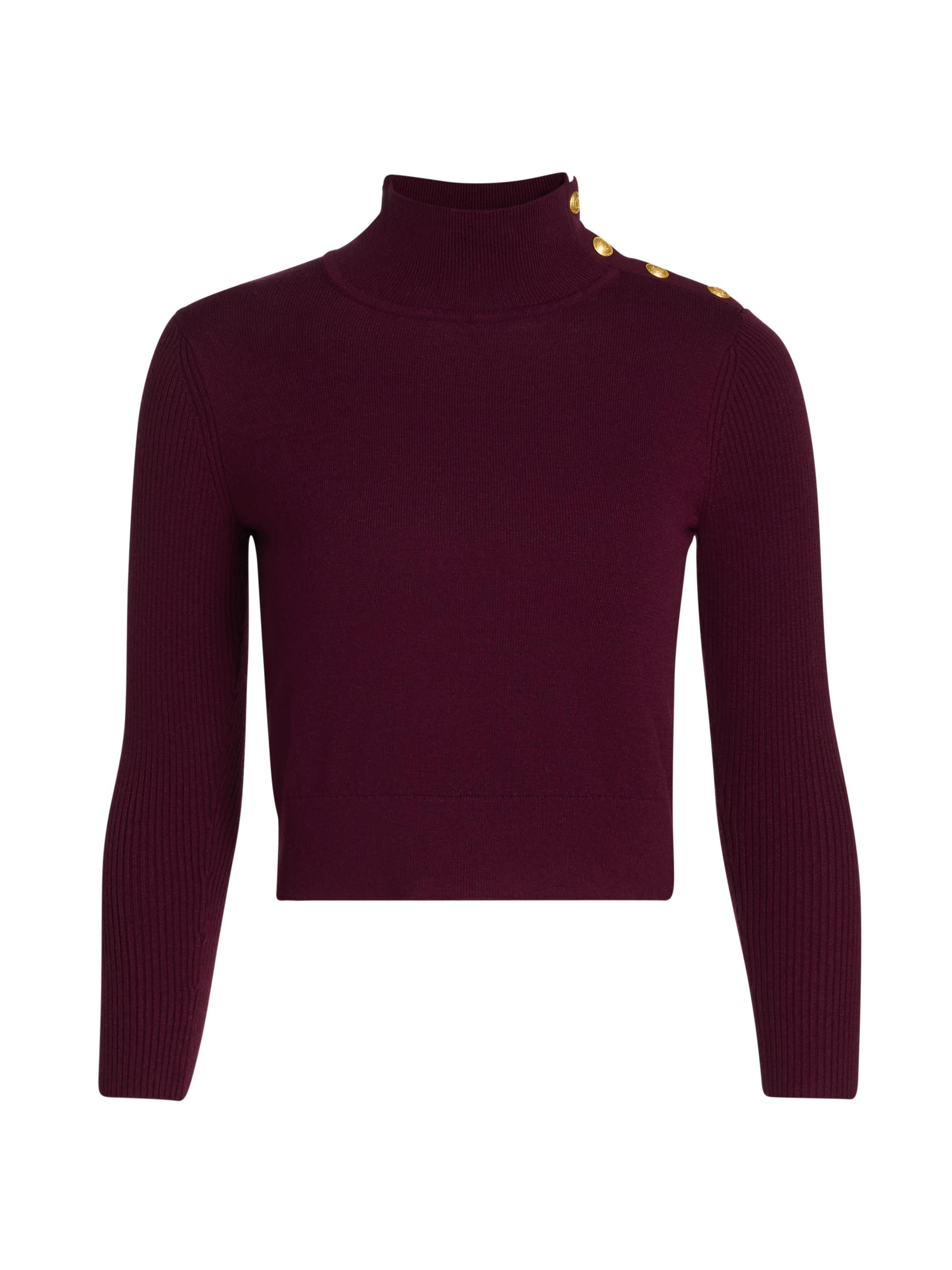 L'AGENCE Women's Kamdyn Mock Turtleneck Top - Dark Port Gold