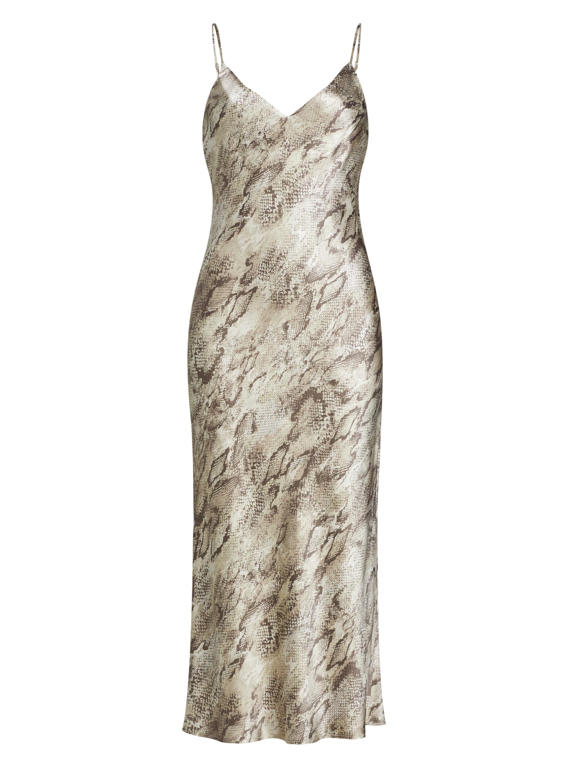 L'AGENCE Women's Seridie Silk Midi-Dress - Tan Multi Snake