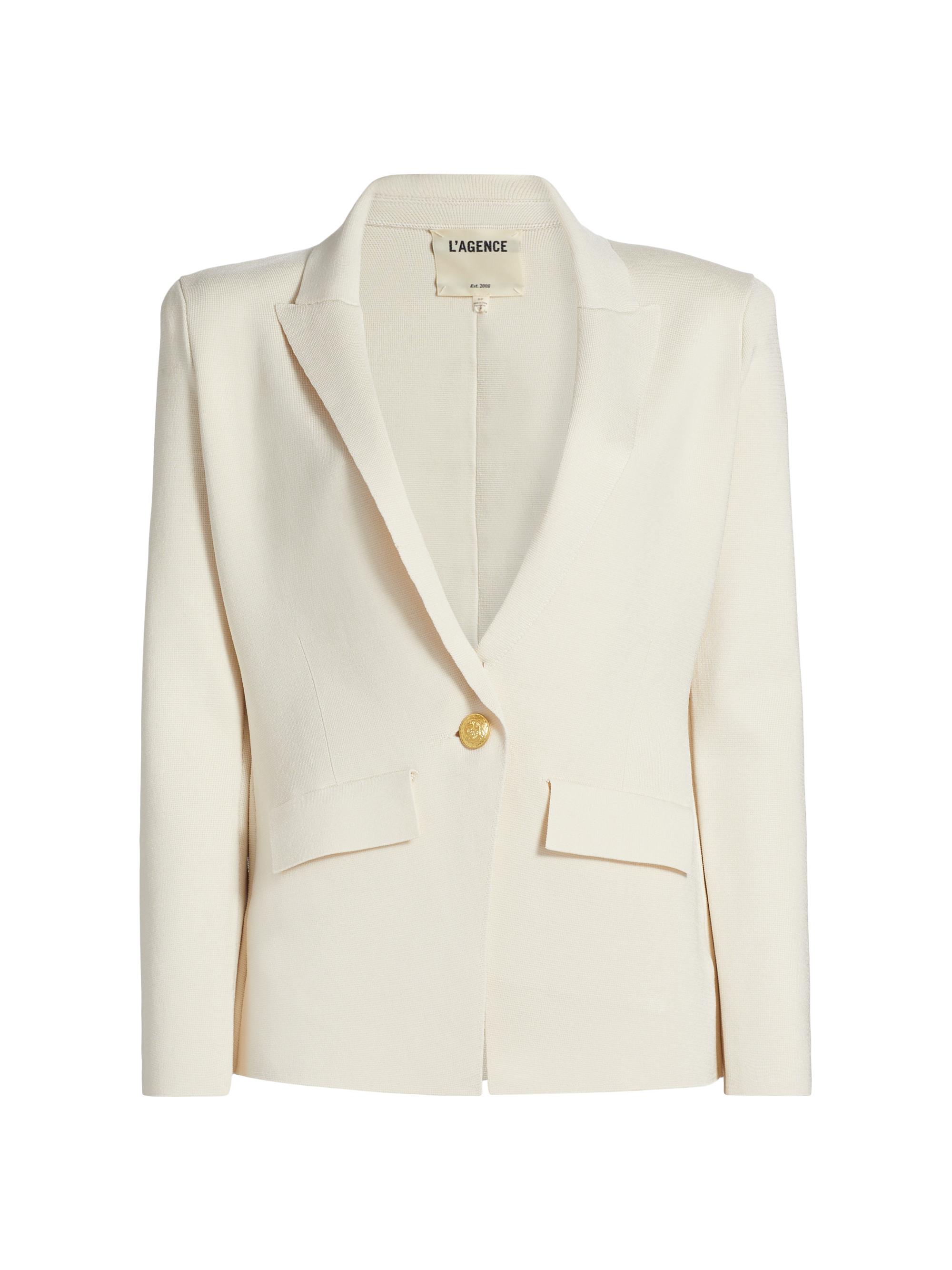L'AGENCE Women's Chamberlain Knit Blazer -  Gold