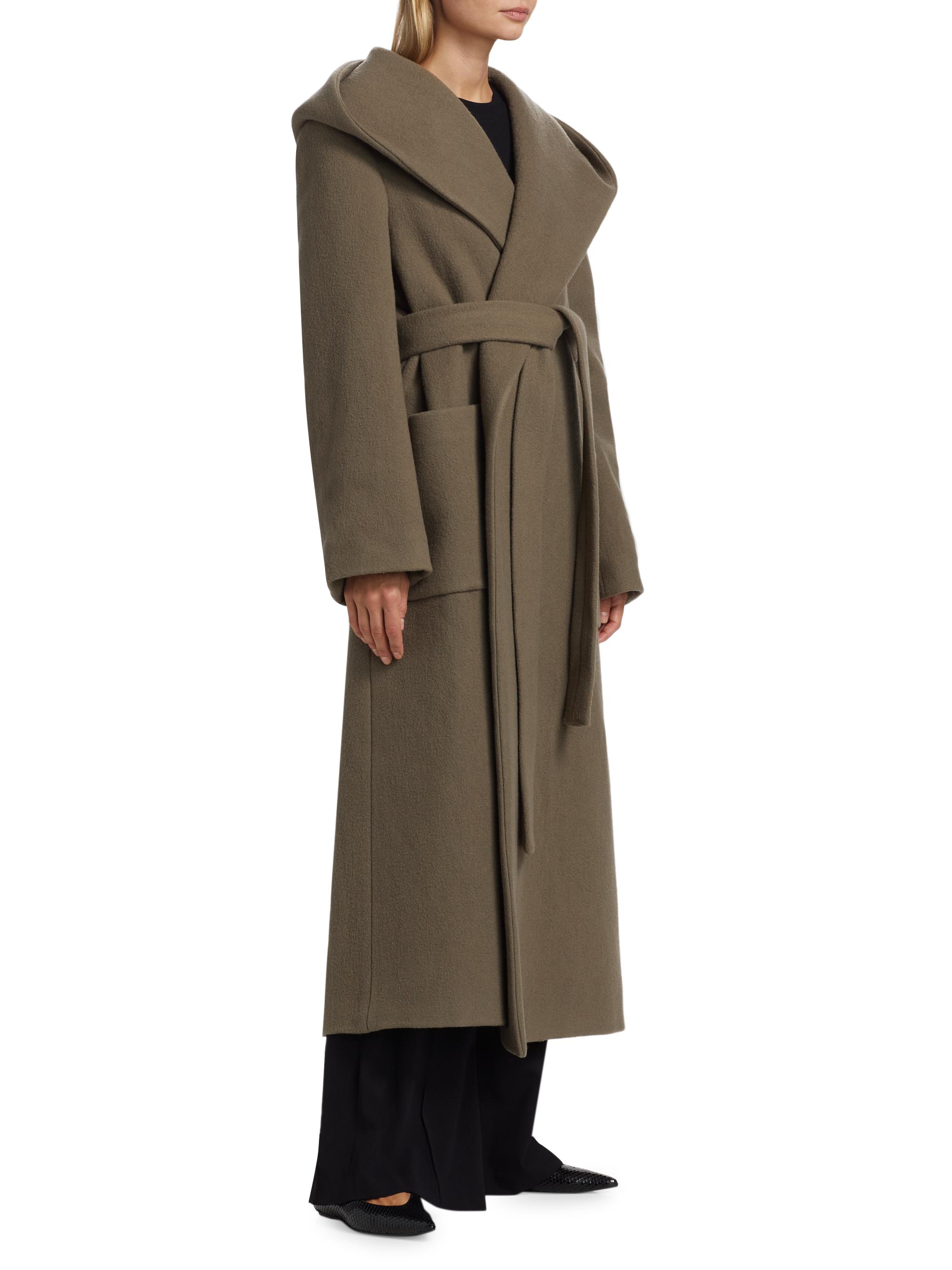 Róhe Wool Hooded Wrap Coat | Saks Fifth Avenue