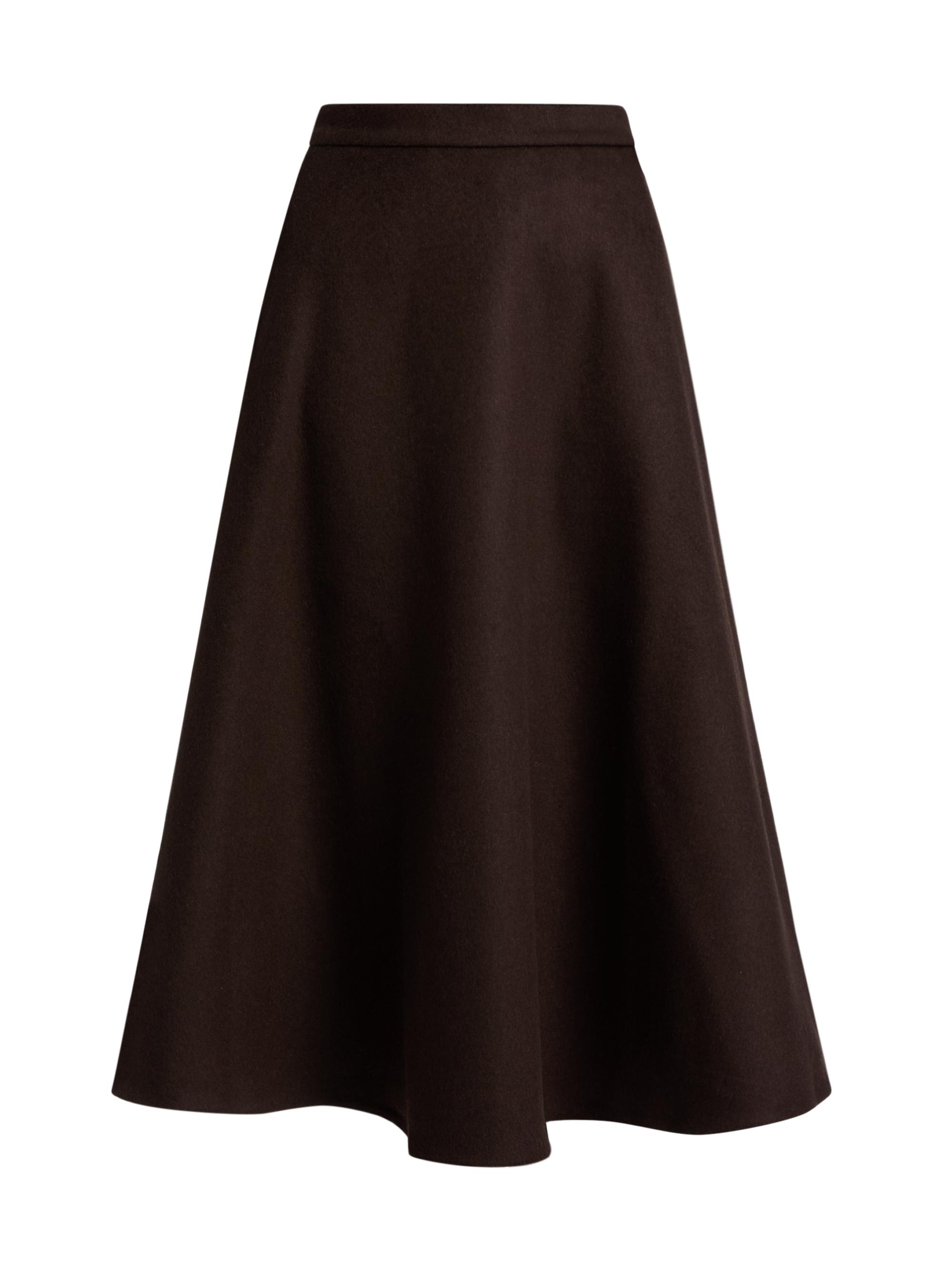 Róhe Women's Stretch Wool A-Line Maxi Skirt - Dark Brown