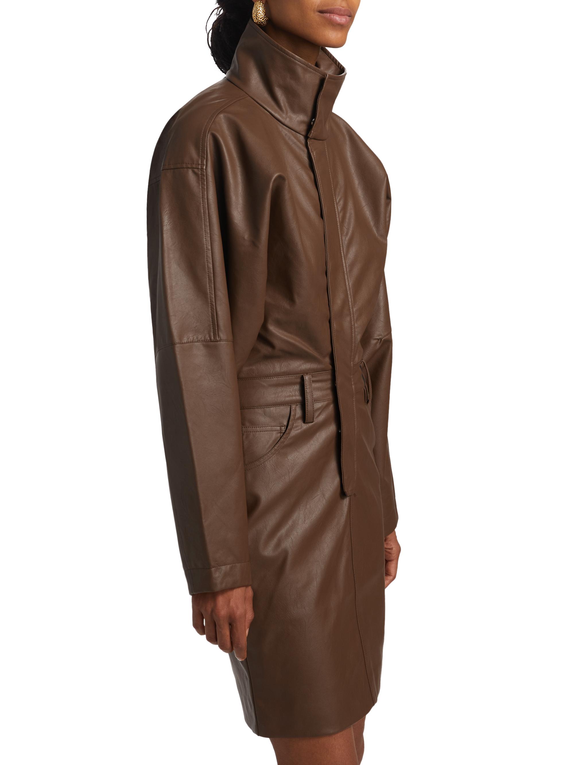 Ronny Kobo Regan Faux Leather Moto Dress | Saks Fifth Avenue
