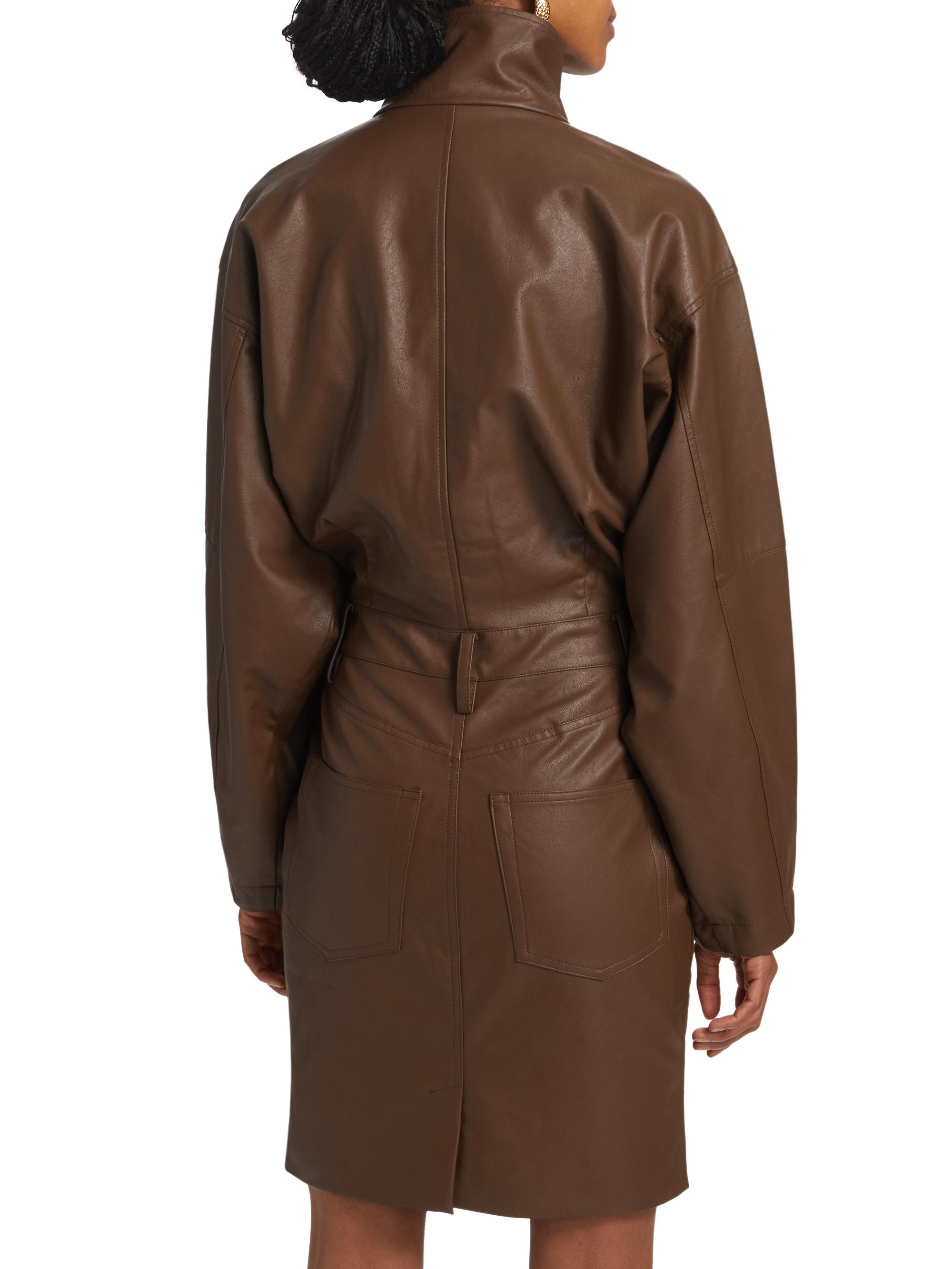 Ronny Kobo Regan Faux Leather Moto Dress | Saks Fifth Avenue