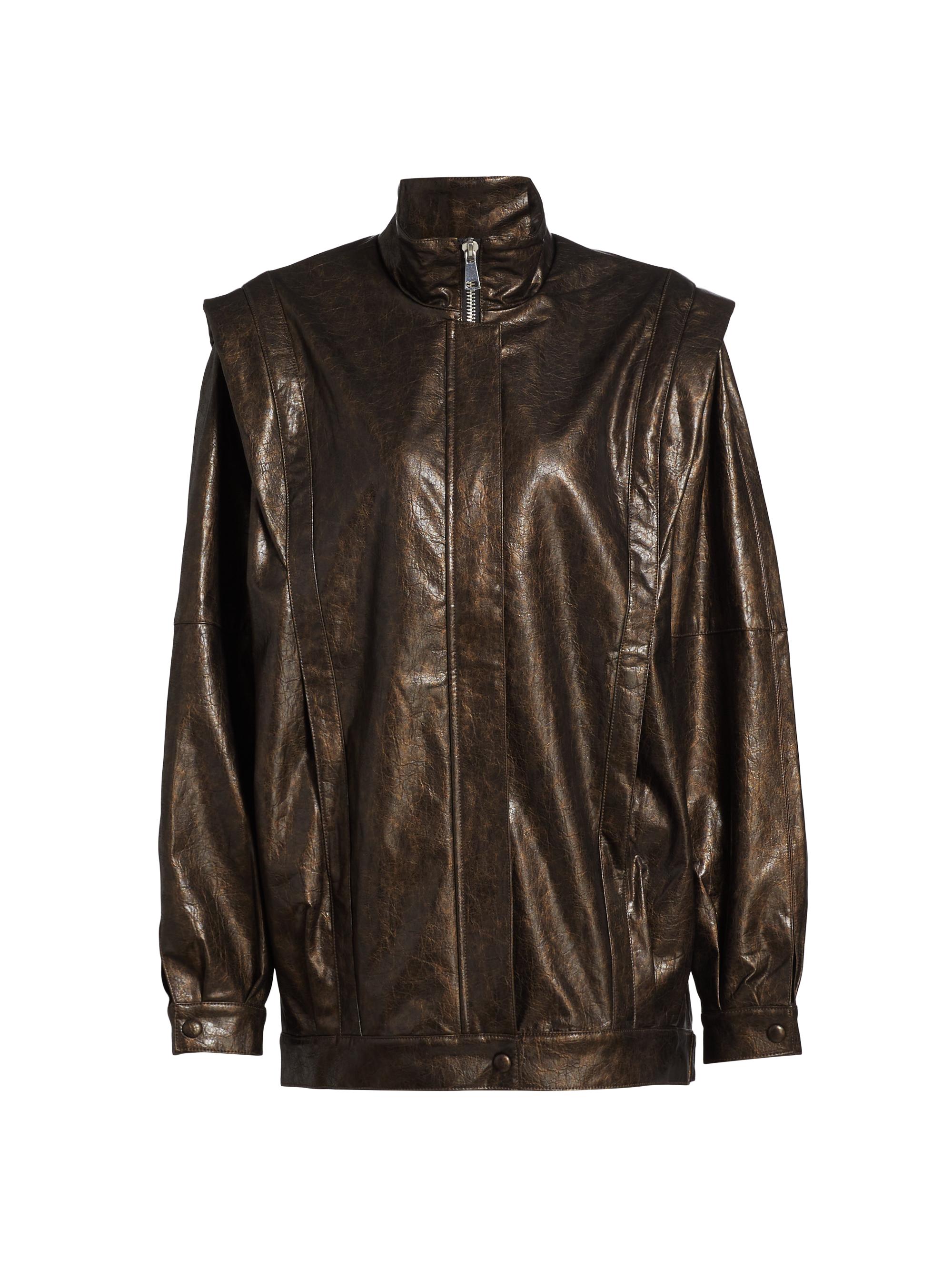 Sandro Oversized Leather Jacket | Saks Fifth Avenue