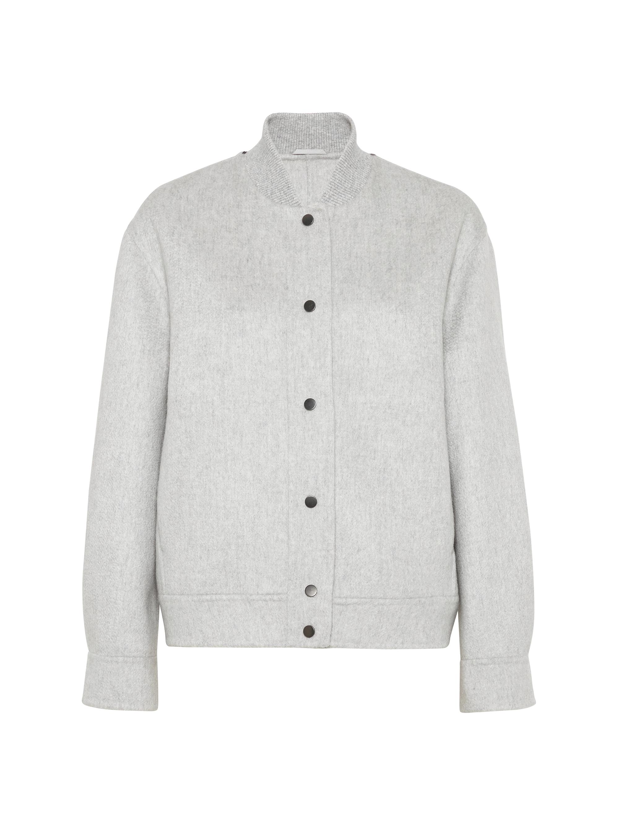 Brunello Cucinelli Women's Hand Finished Bomber Jacket - Medium Grey