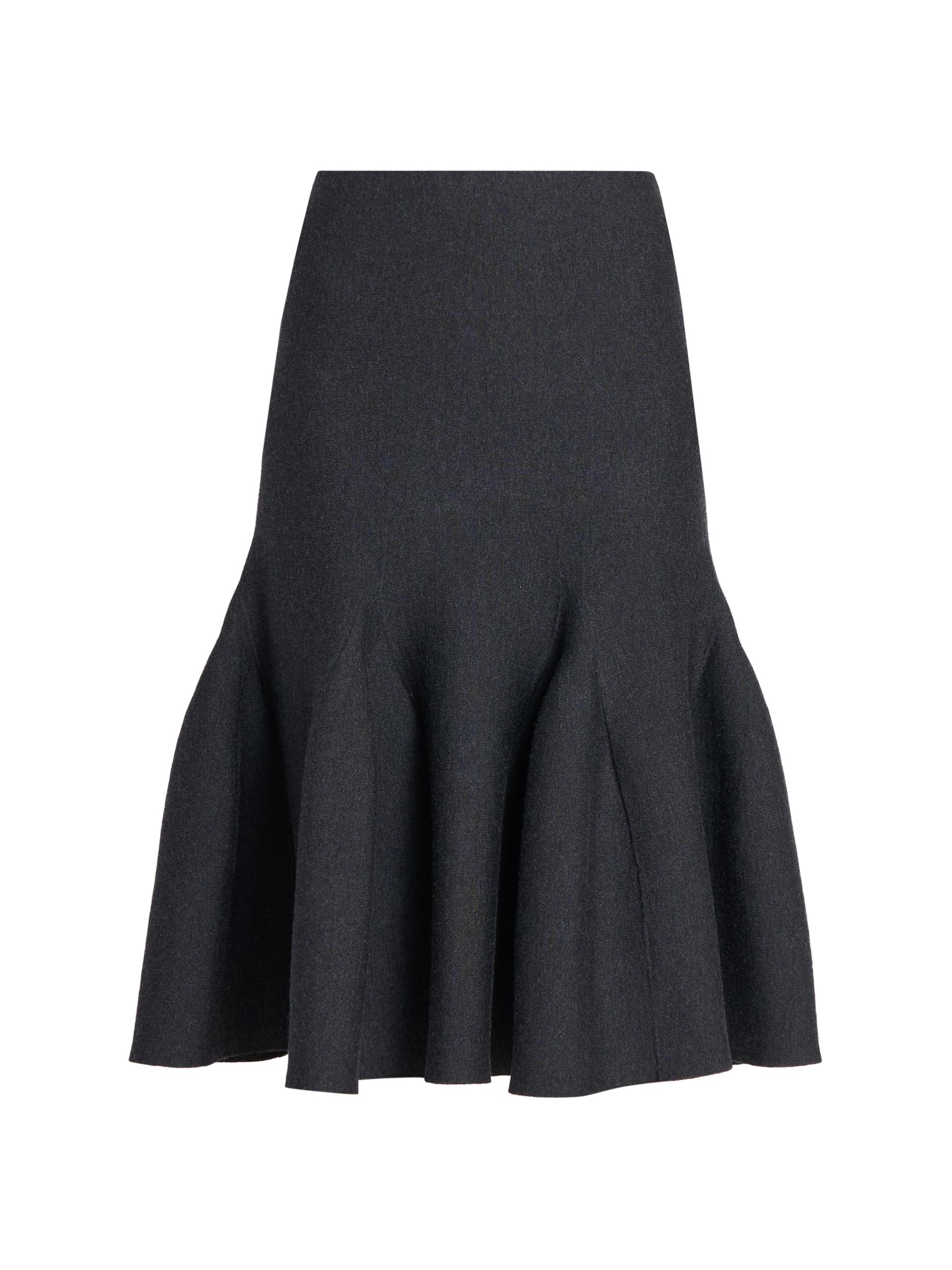 Alaïa Women's Sculptural Wool Midi-Skirt - Ebene