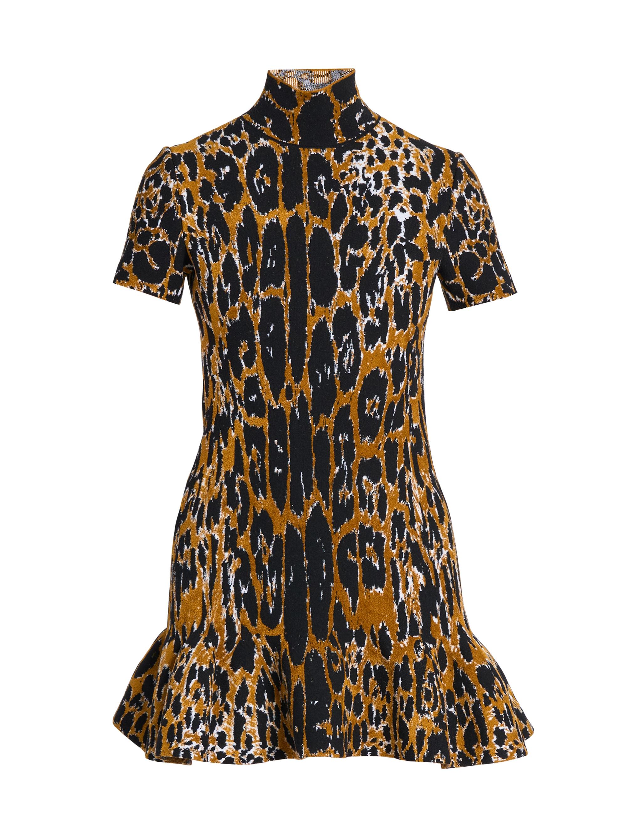 ALAIA フリンジコート 38 フランス製 ダークグレー　phoebe ROW Alaïa Leopard Jacquard Flounce Minidress | Saks Fifth Avenue
