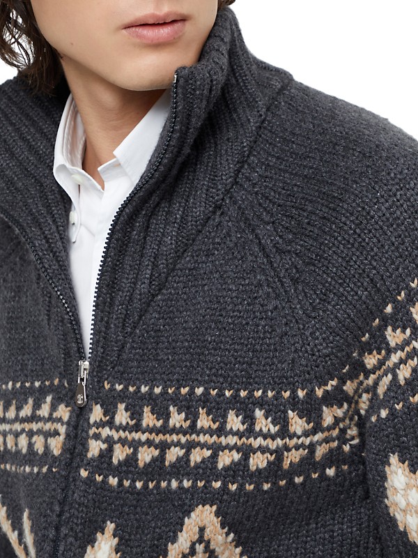 Shop Brunello Cucinelli Cardigan in Cashmere Feather Yarn Shop Brunello Cucinelli Cardigan in Cashmere Feather Yarn