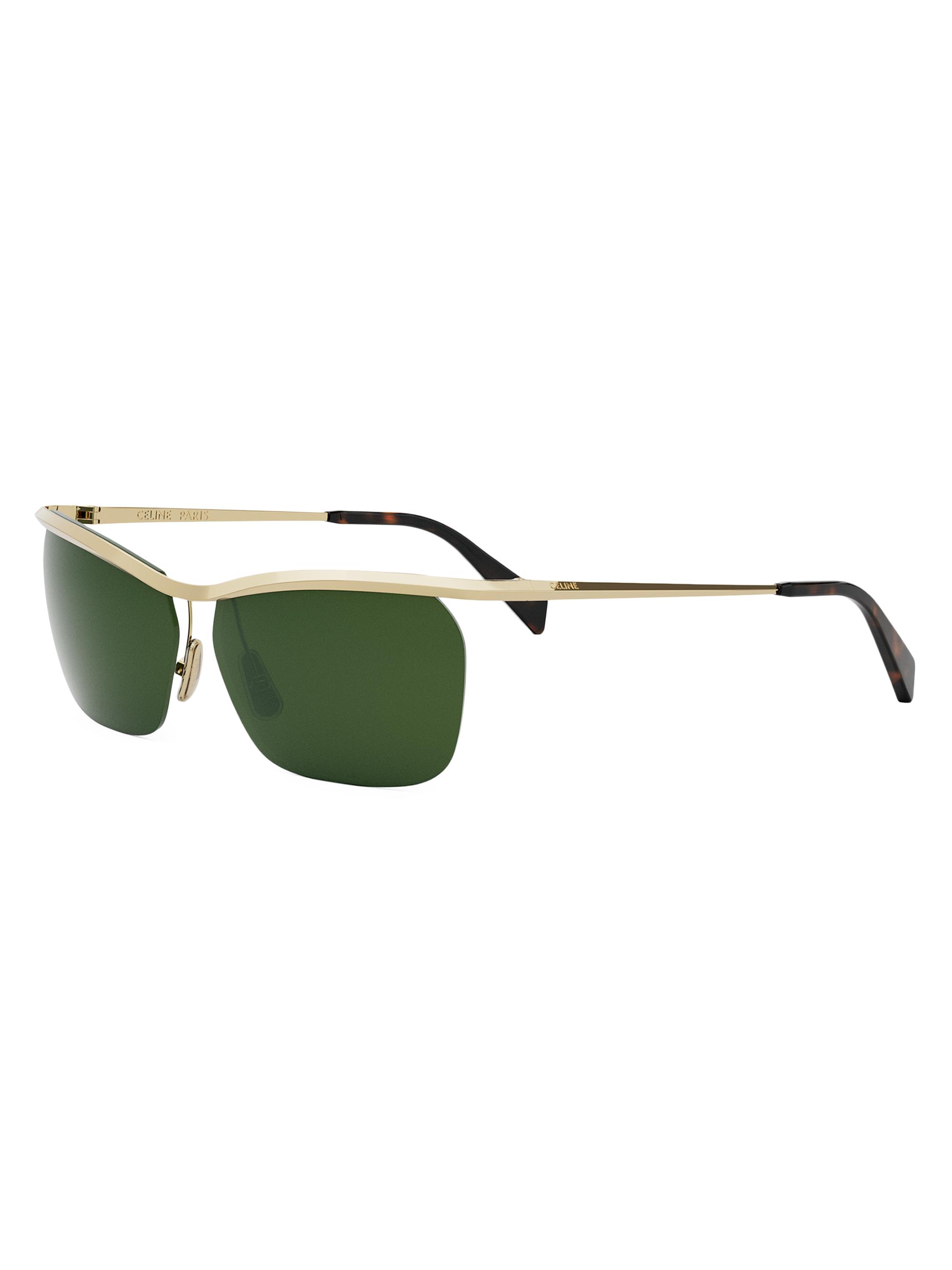 CELINE Men's Triomphe 56MM Square Sunglasses - Shiny Endura Green