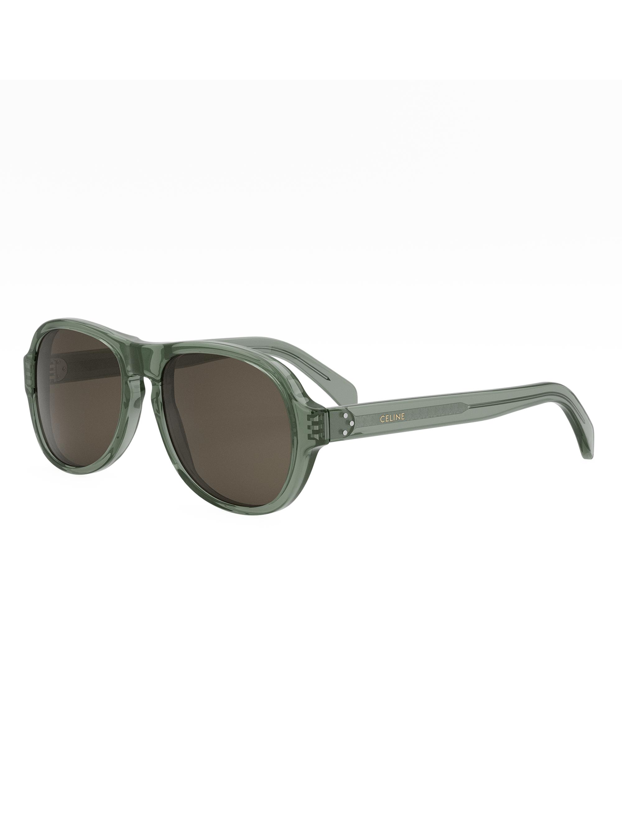 CELINE Men's 3 Dots 55MM Geometric Sunglasses - Shiny Light Green