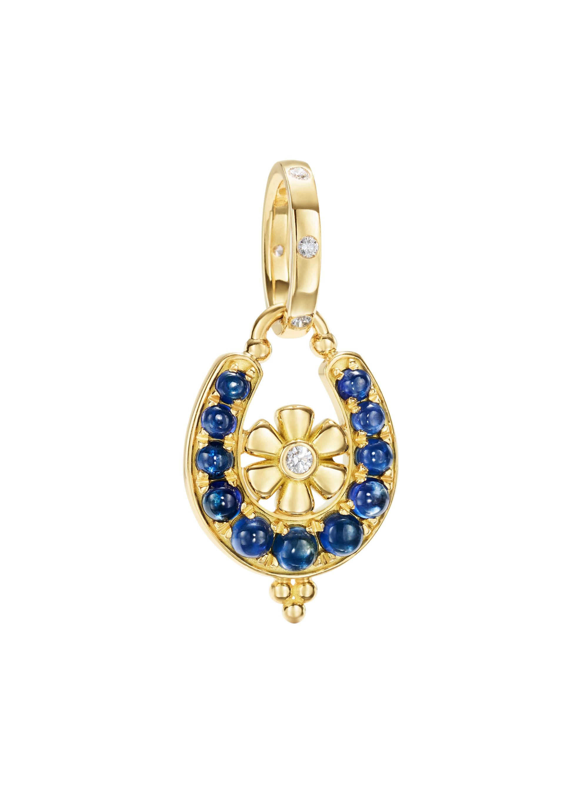 Temple St. Clair Women's Florence86 Horseshoe 18K Yellow Gold, Blue Sapphire & 0.12 TCW Diamond Pendant - Yellow Gold