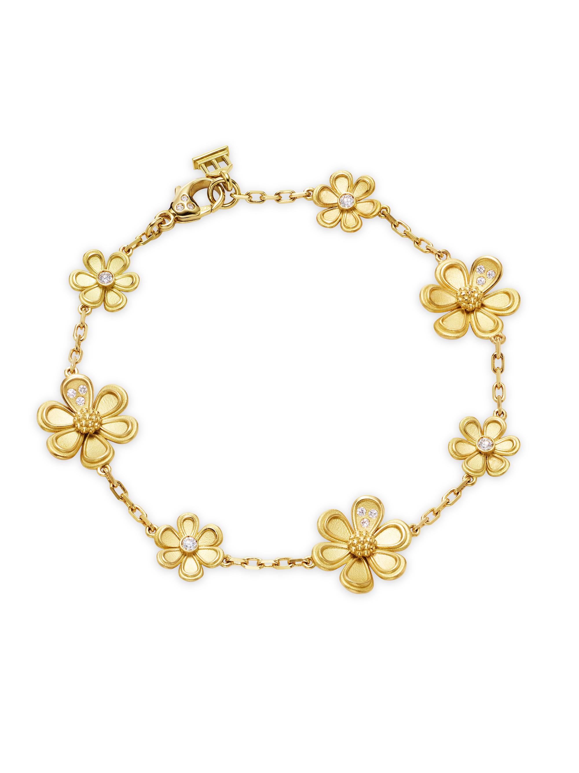 Temple St. Clair Women's Florence86 Golden Flower 18K Yellow Gold & 0.35 TCW Diamond Bracelet - Yellow Gold