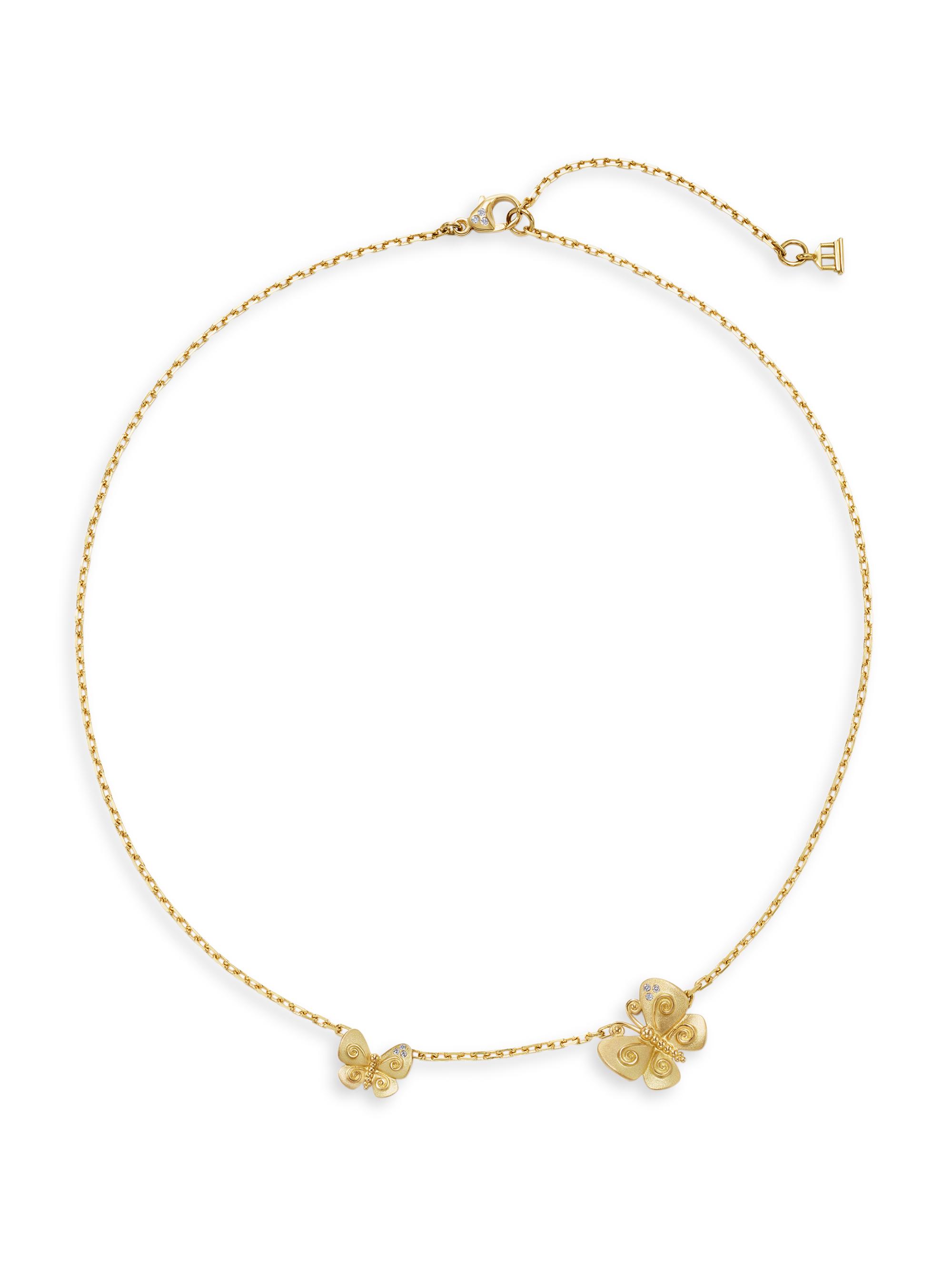 Temple St. Clair Women's Florence86 Golden Butterfly 18K Yellow Gold & 0.08 TCW Diamond Necklace - Yellow Gold