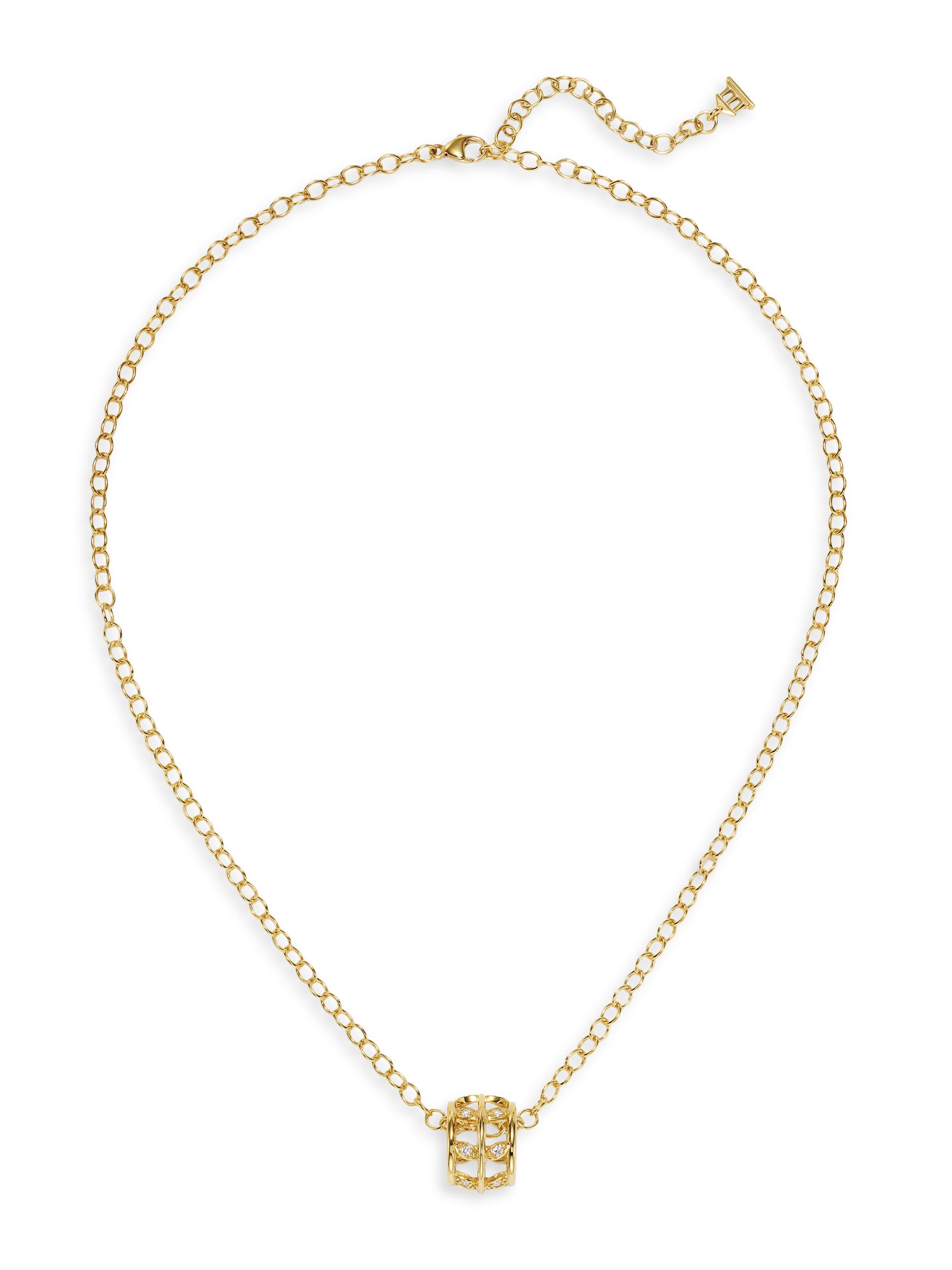 Temple St. Clair Women's Florence86 Golden Vine 18K Yellow Gold & 0.21 TCW Diamond Charm Necklace - Yellow Gold