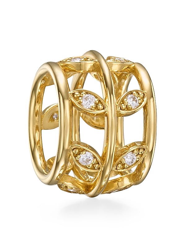 Shop Temple St. Clair Golden Vine 18K Yellow Gold & 0.21 TCW Shop Temple St. Clair Golden Vine 18K Yellow Gold & 0.21 TCW