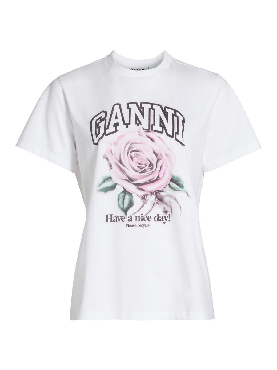Ganni Logo Cotton T-Shirt | Saks Fifth Avenue