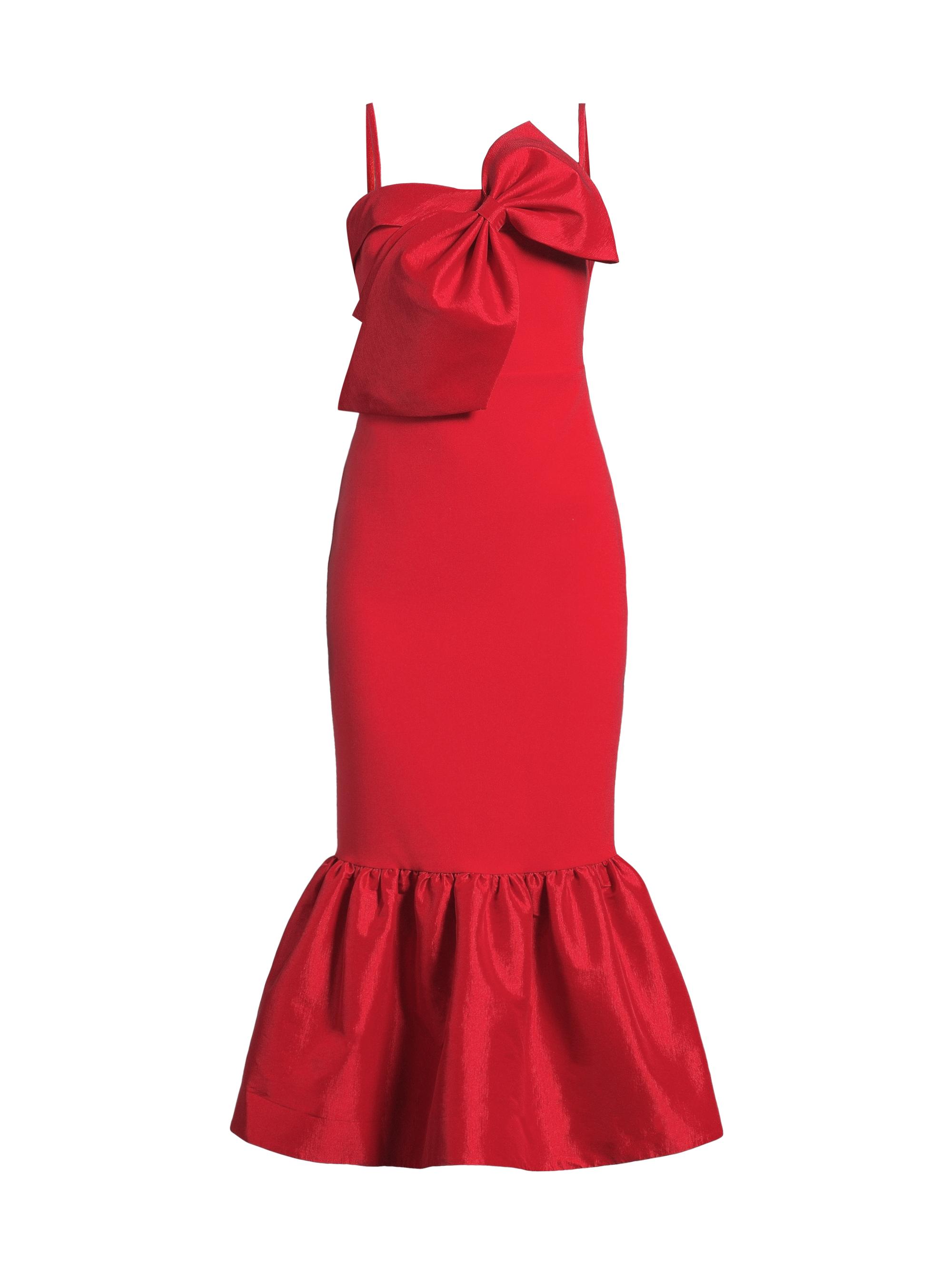 Likely Women's Patti Bow Flounce Midi-Dress - Scarlet