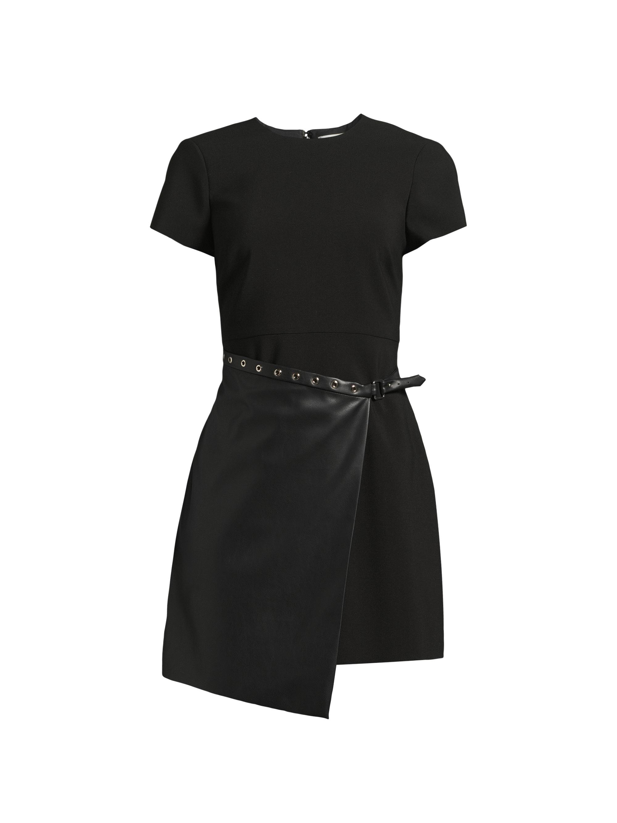 Obsidian レディース Xs Alice + Olivia Chara Faux Leather Pleated Minidress | Saks Fifth
