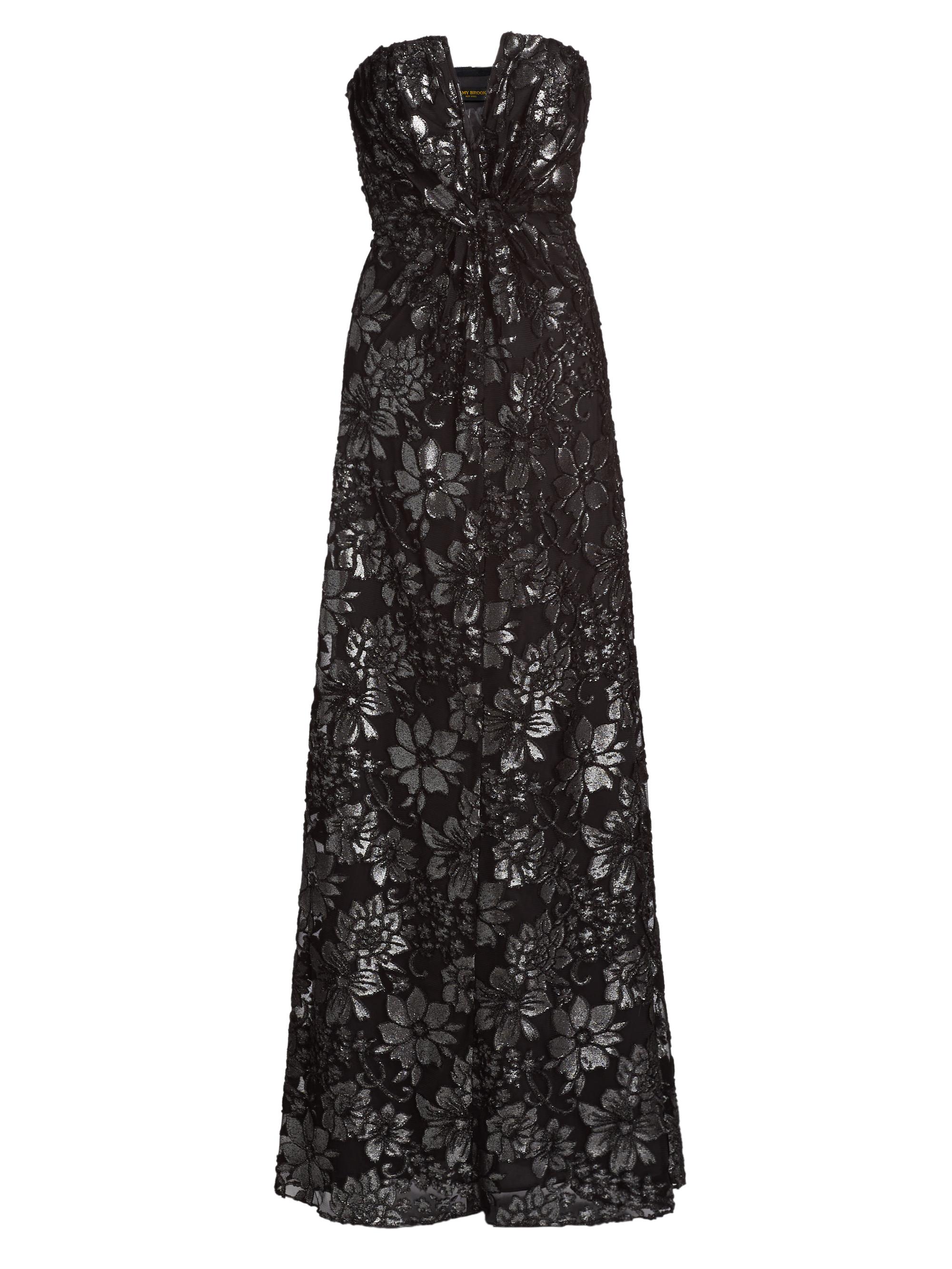Ramy Brook Women's Rodgers Metallic Floral Gown - Gunmetal Flower