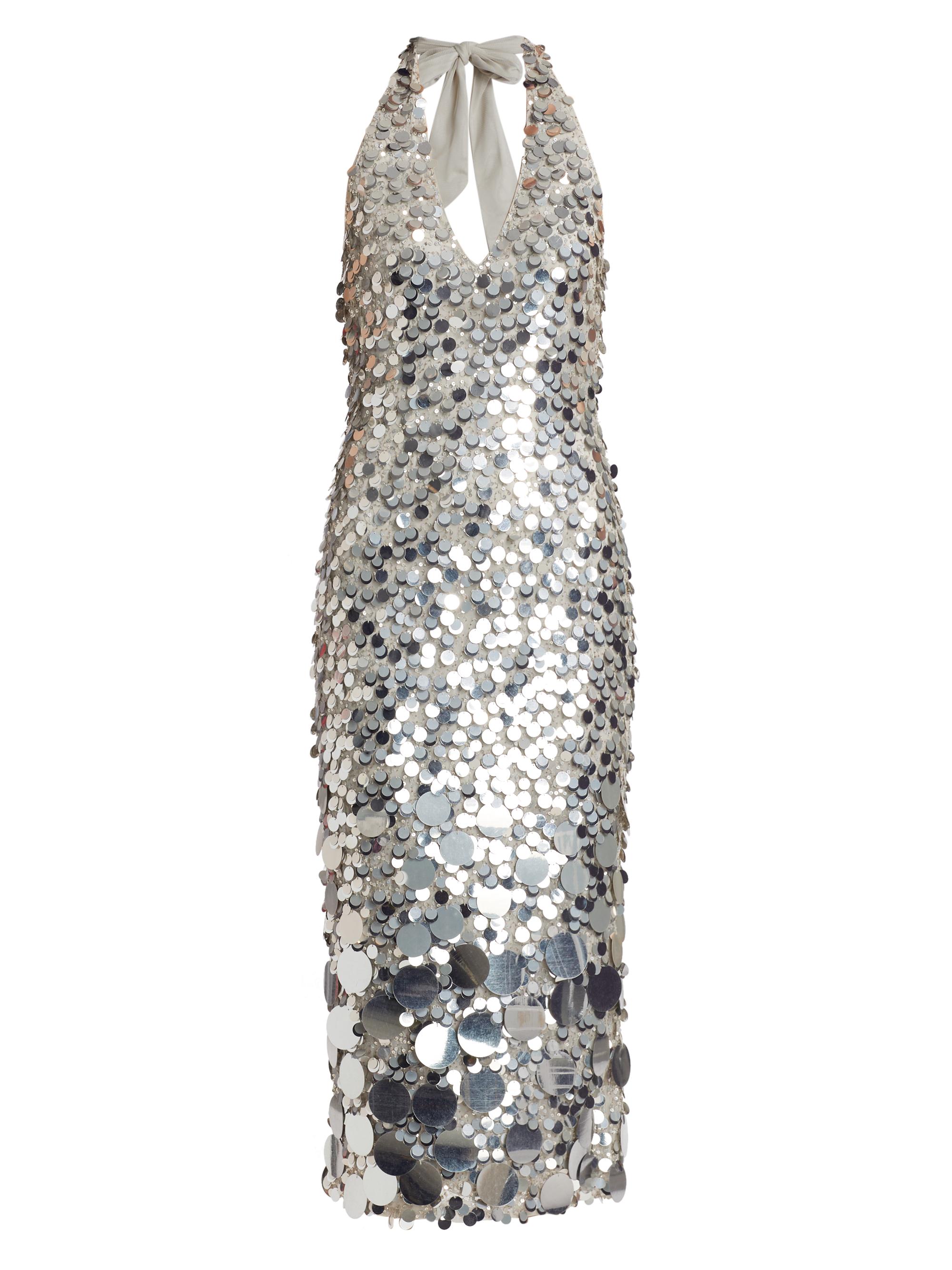 Ramy Brook Women's Sloan Paillettes Halter Dress - Silver Paillette