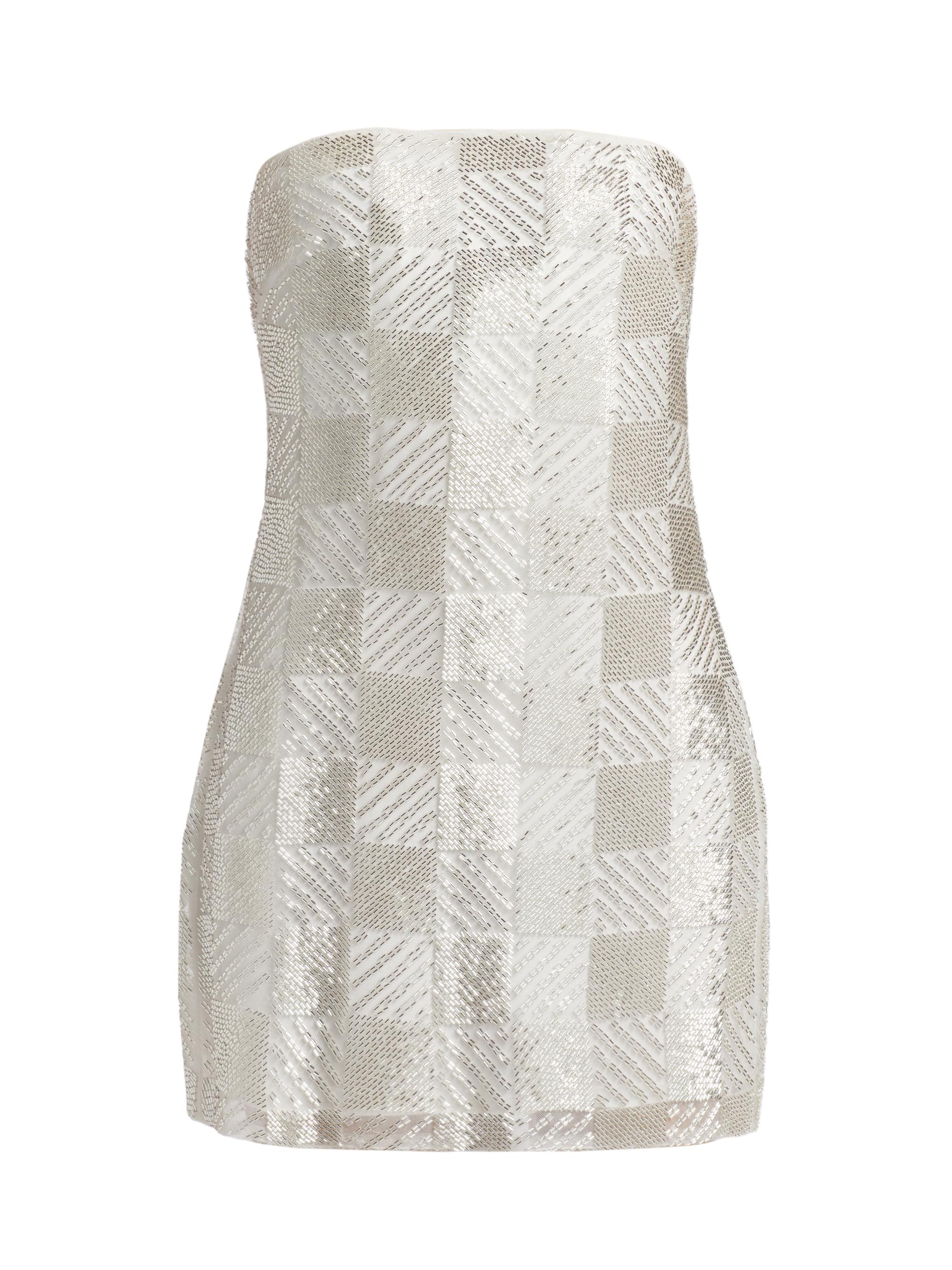 Ramy Brook Women's Delia Checkerboard Minidress - Silver Bead