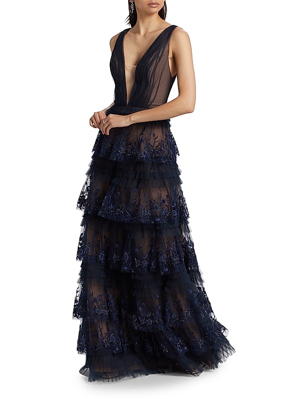 marchesa evening dresses Fall 2024 Ready-to-Wear Collection edge ruffle details add movement Marchesa Notte Gown, 4 /