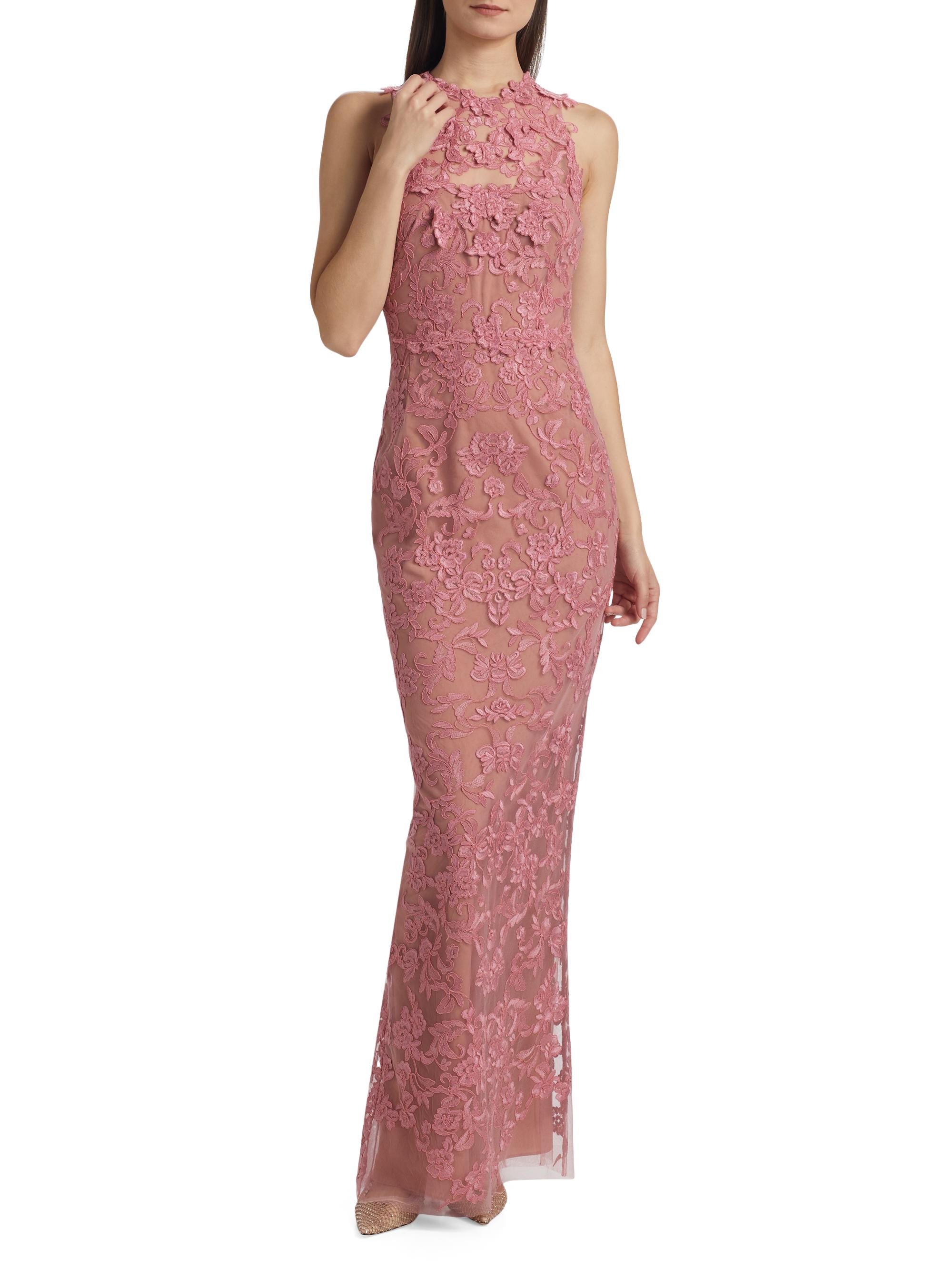 Marchesa Notte Corded Lace & Floral Applique Gown | Saks Fifth Avenue