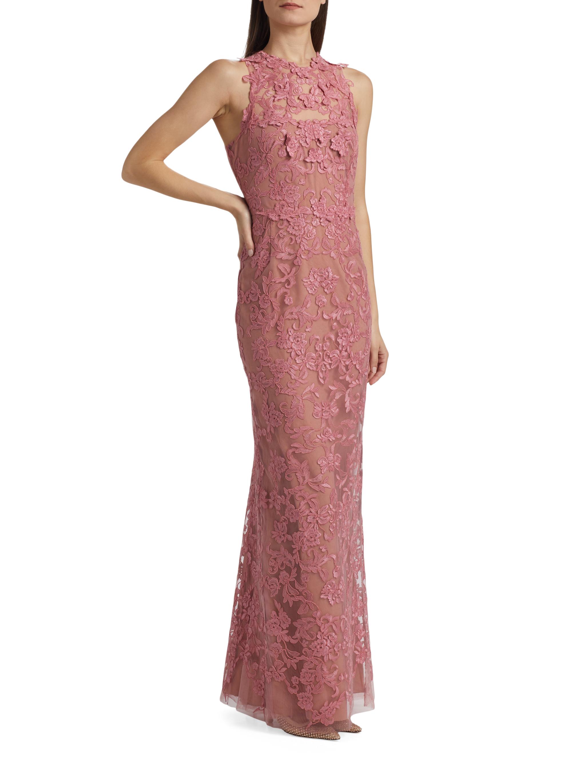 Marchesa Notte Corded Lace & Floral Applique Gown | Saks Fifth Avenue