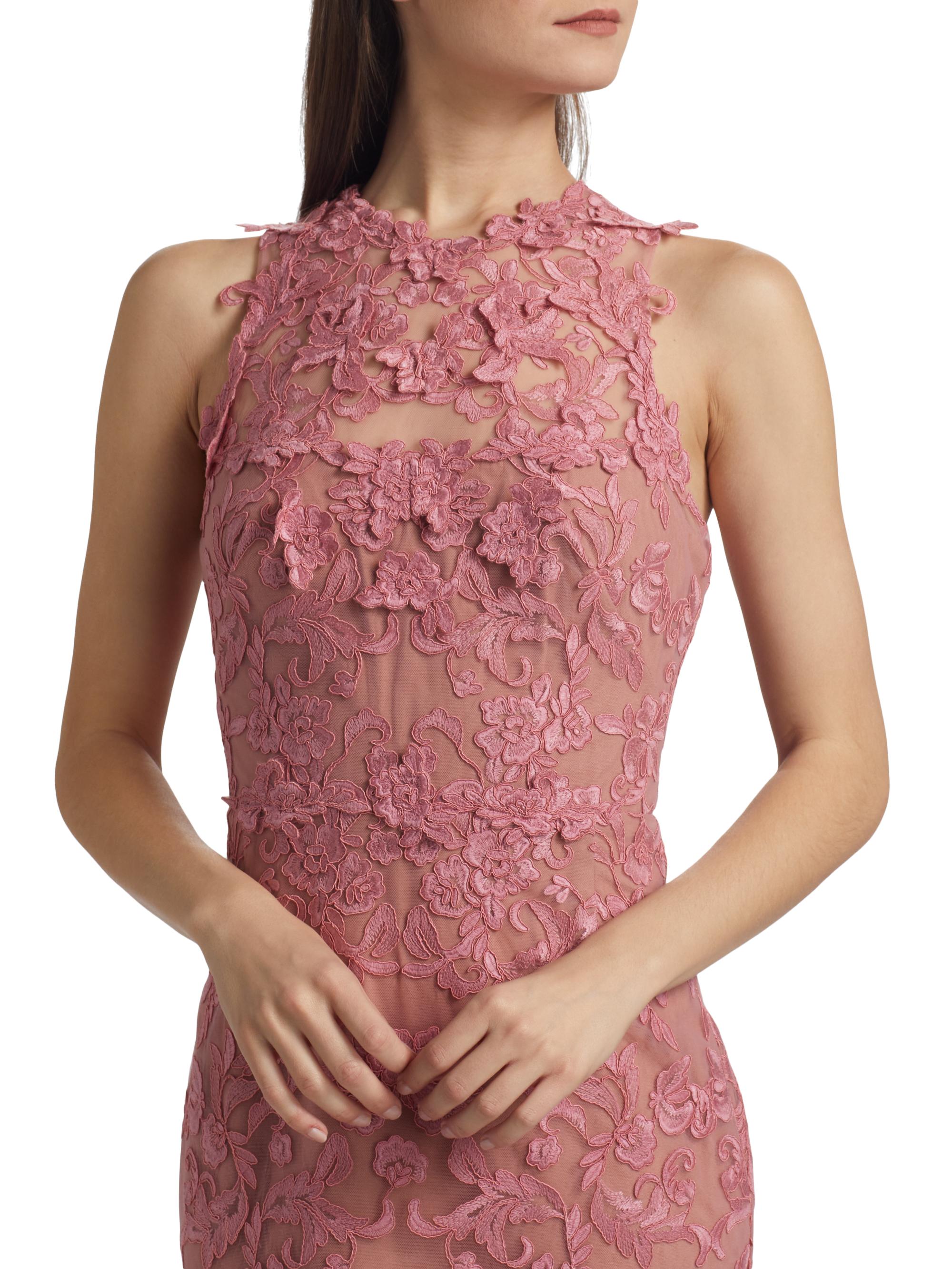 Marchesa Notte Corded Lace & Floral Applique Gown | Saks Fifth Avenue