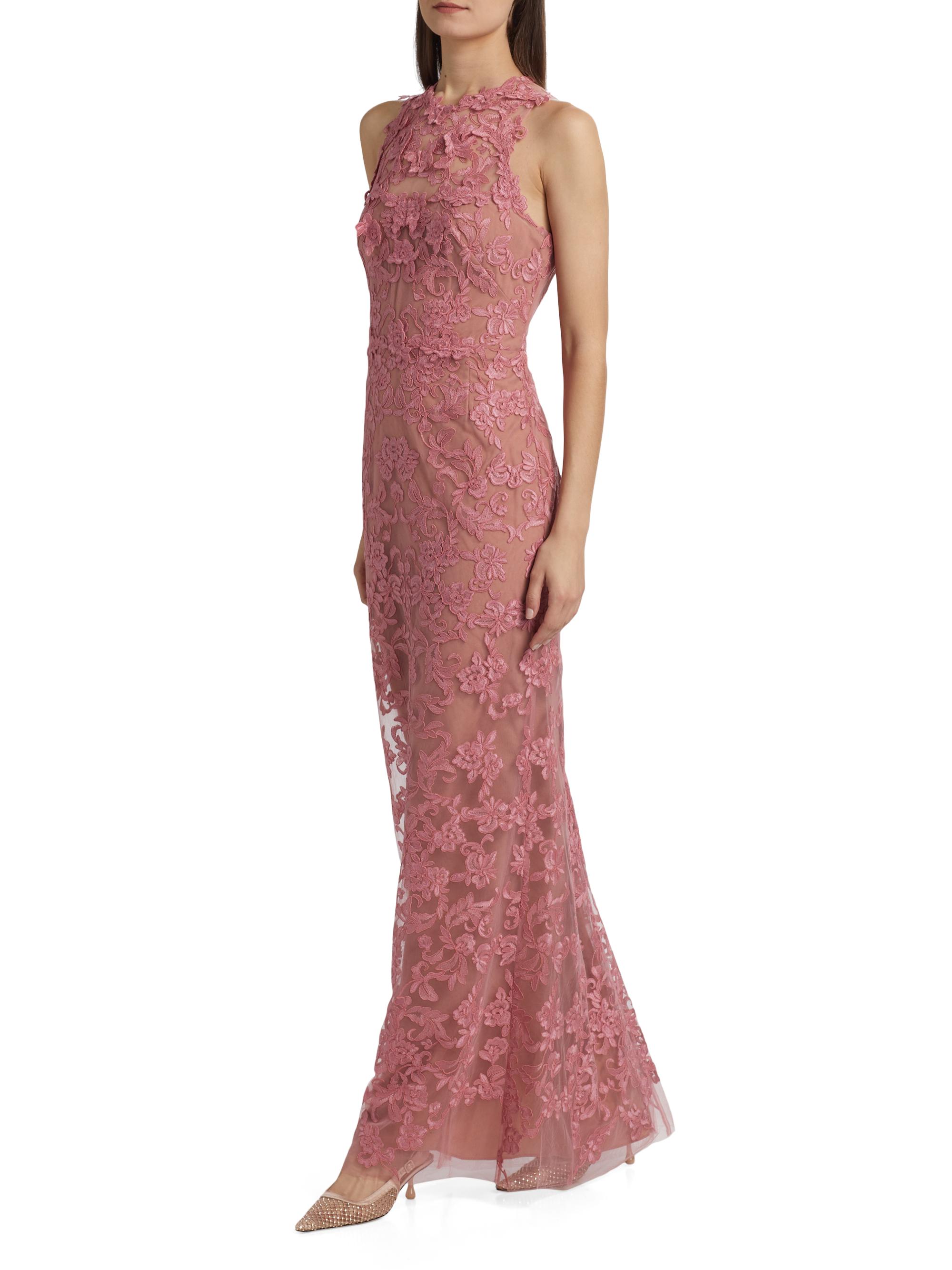 MARCHESA NOTTEロングドレス Marchesa Notte Cold-Shoulder Ruffle Chiffon Gown | Neiman Marcus