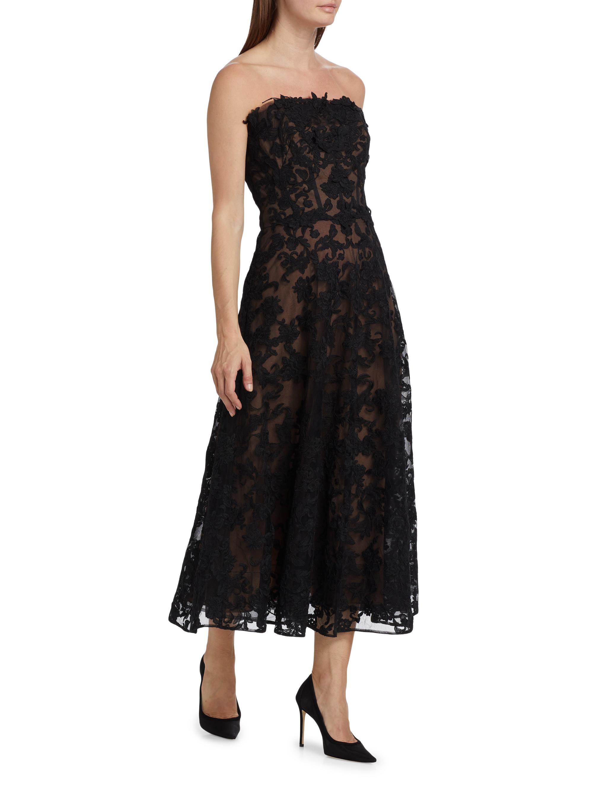 Tulle Midi Dress Marchesa Notte Red Lace Dress Marchesa Notte Lace  Strapless Corset Maxi Dress Saks Fifth Avenue
