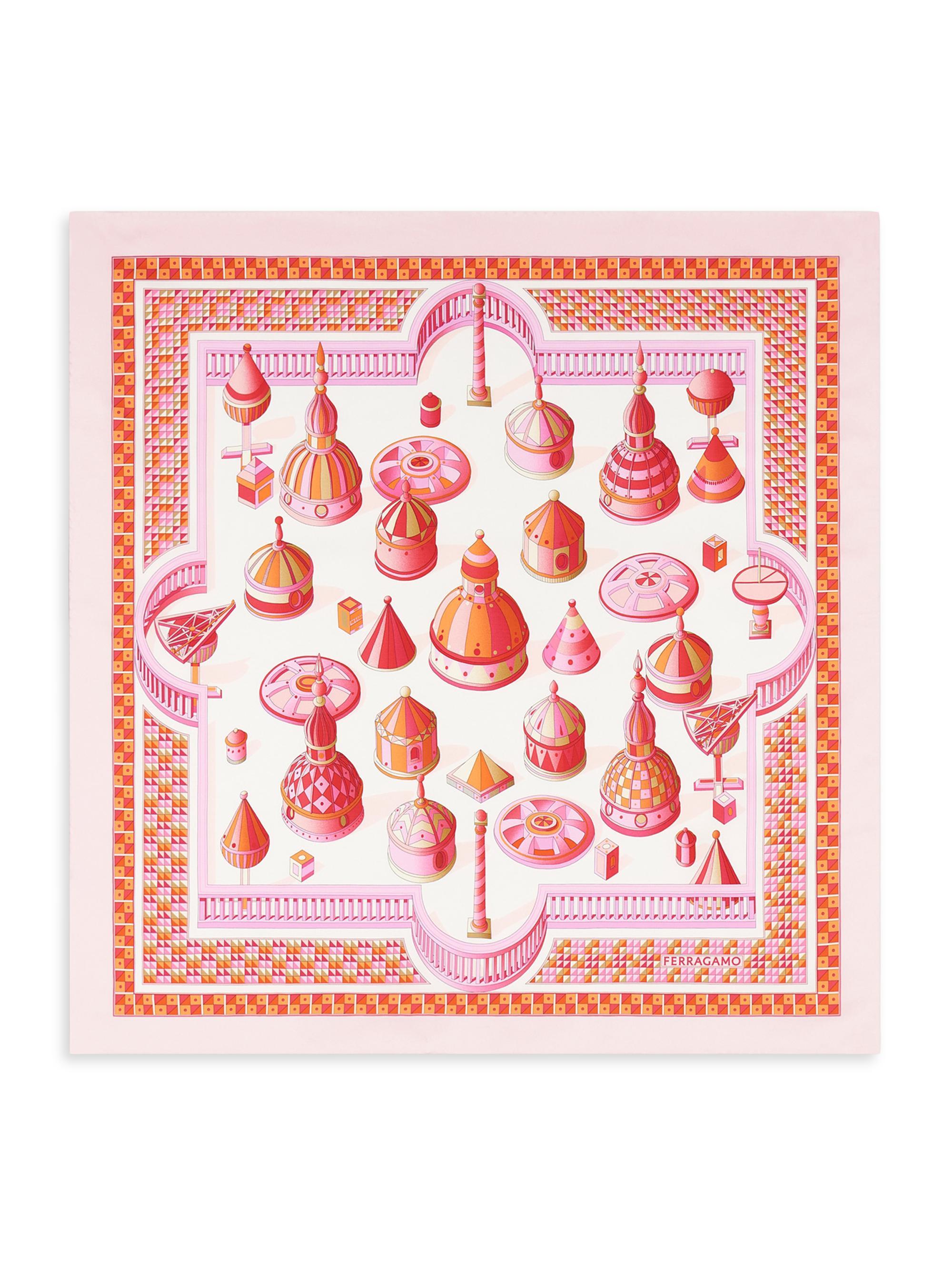 FERRAGAMO Women's Duomo Printed Silk Foulard - Cotton Candy