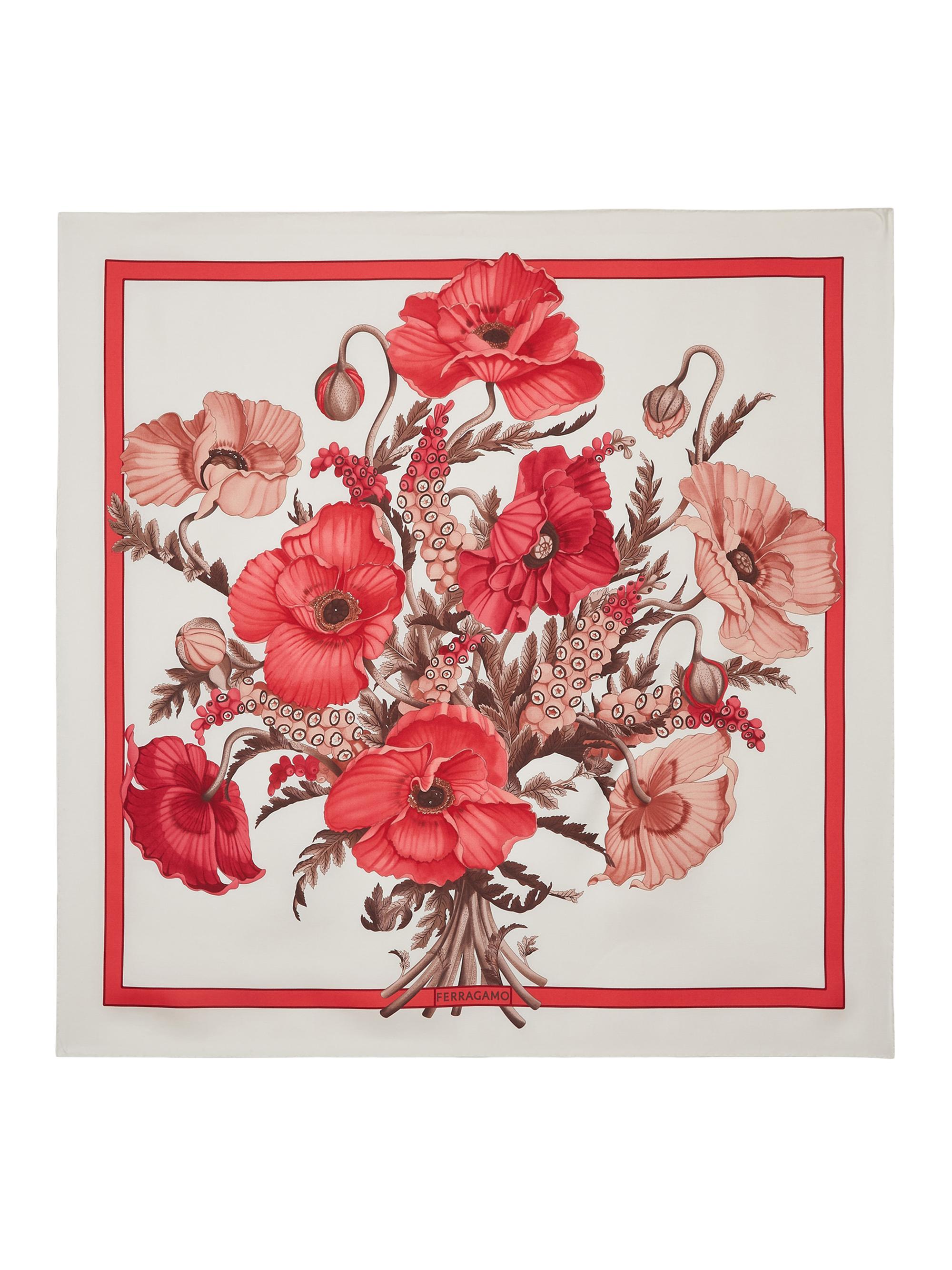 FERRAGAMO Women's Poppy Print Silk Foulard -  Pink