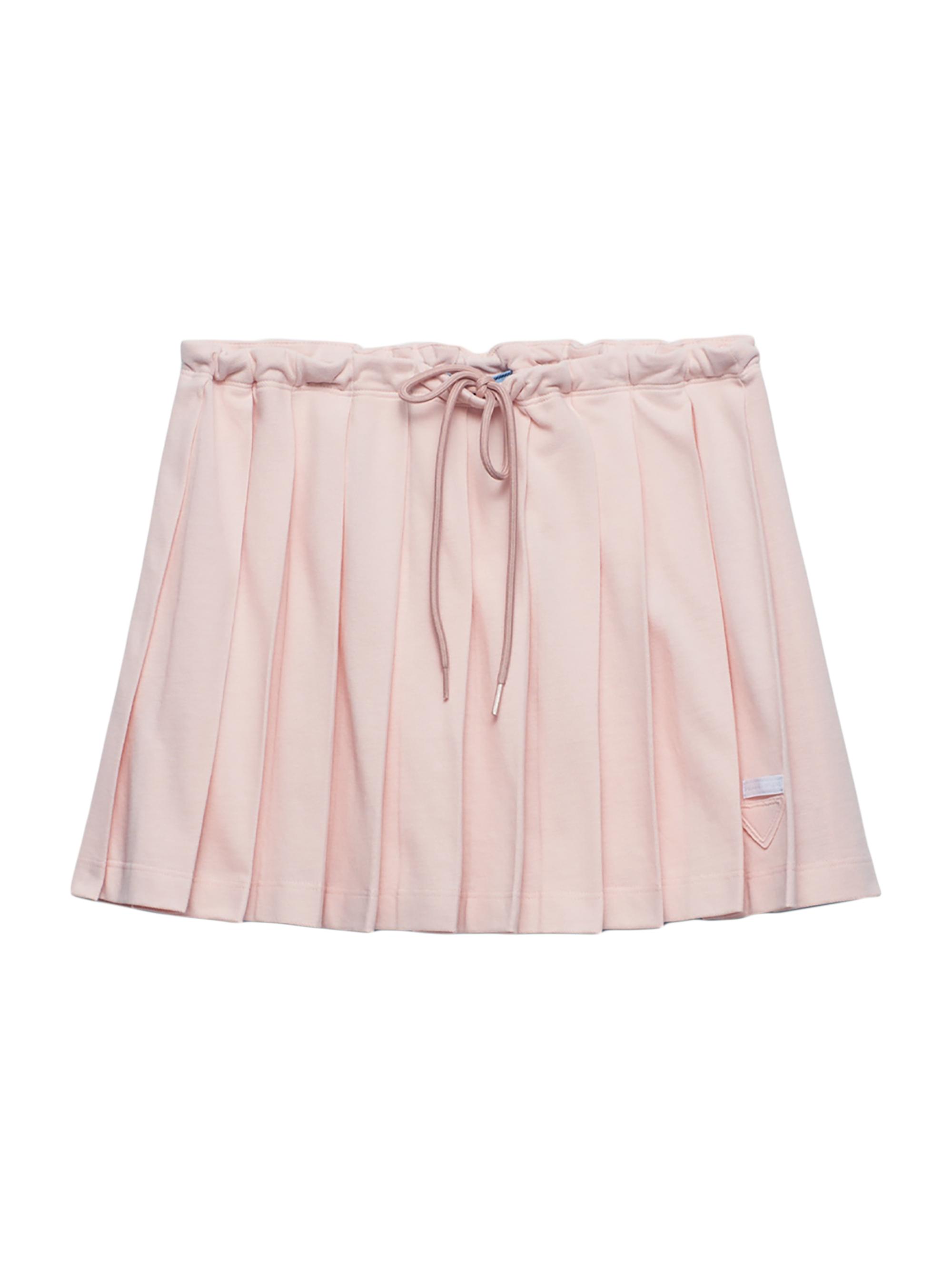 Prada Women's Pleated Pique Miniskirt - Pink