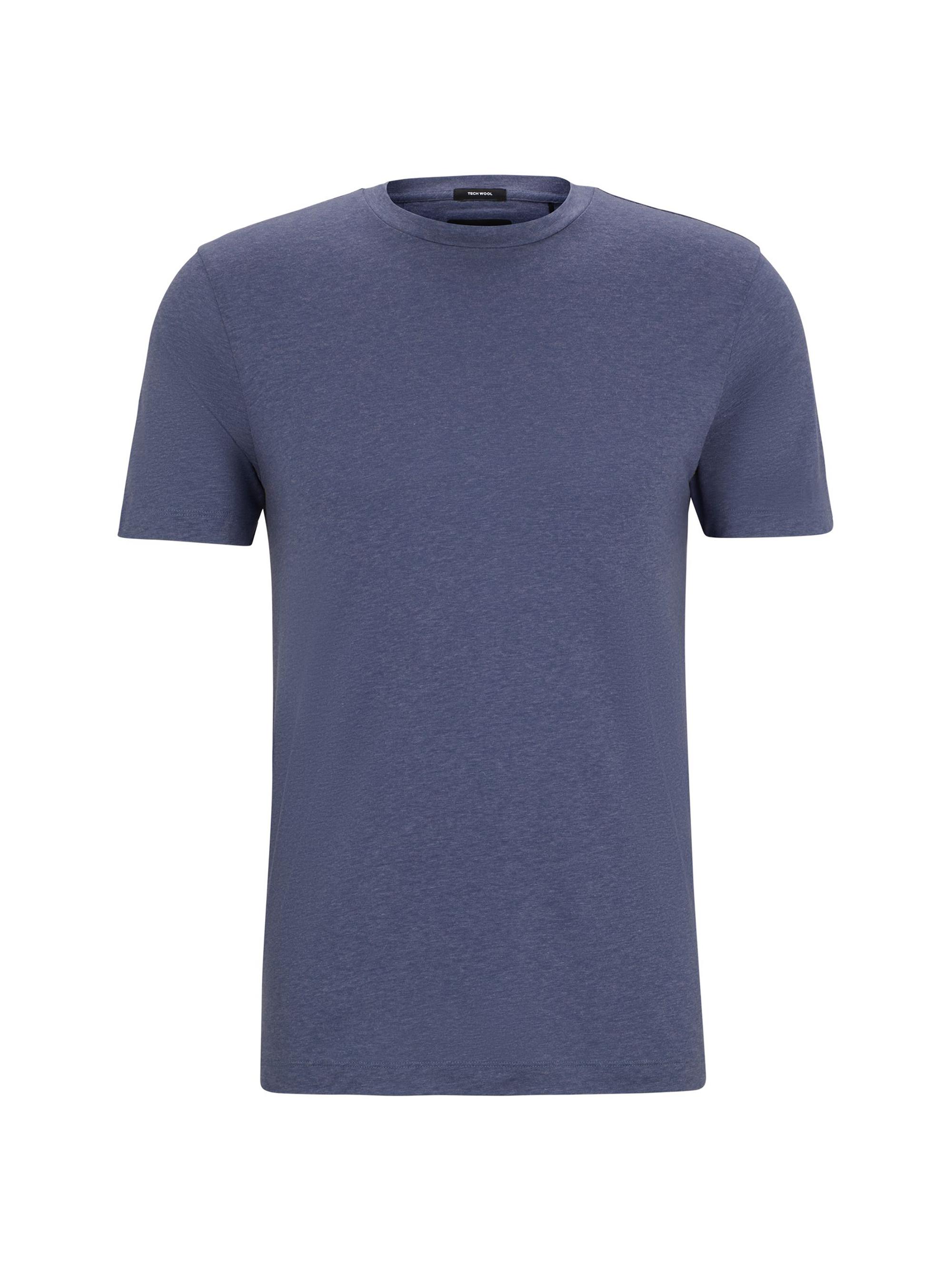 BOSS Men's Slim-Fit T-Shirt in Performance Fabric - Blue