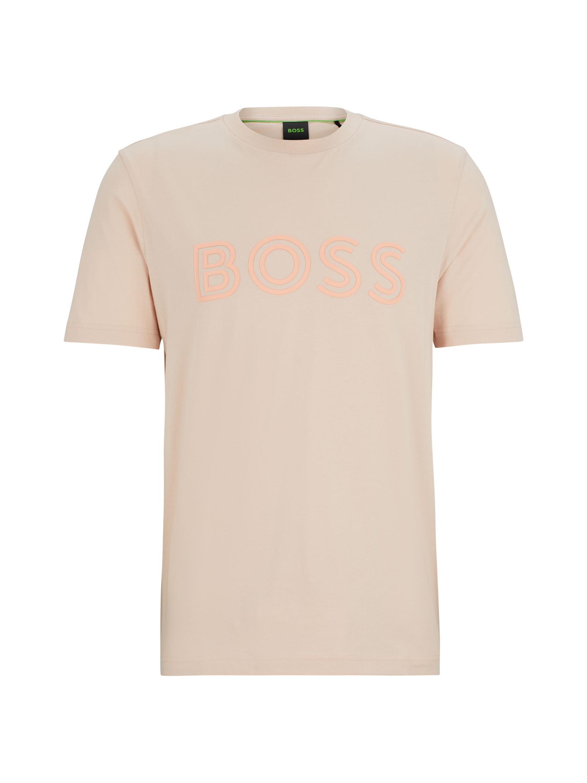 BOSS Men's Cotton-Jersey Regular-Fit T-Shirt with Logo Artwork - Orange