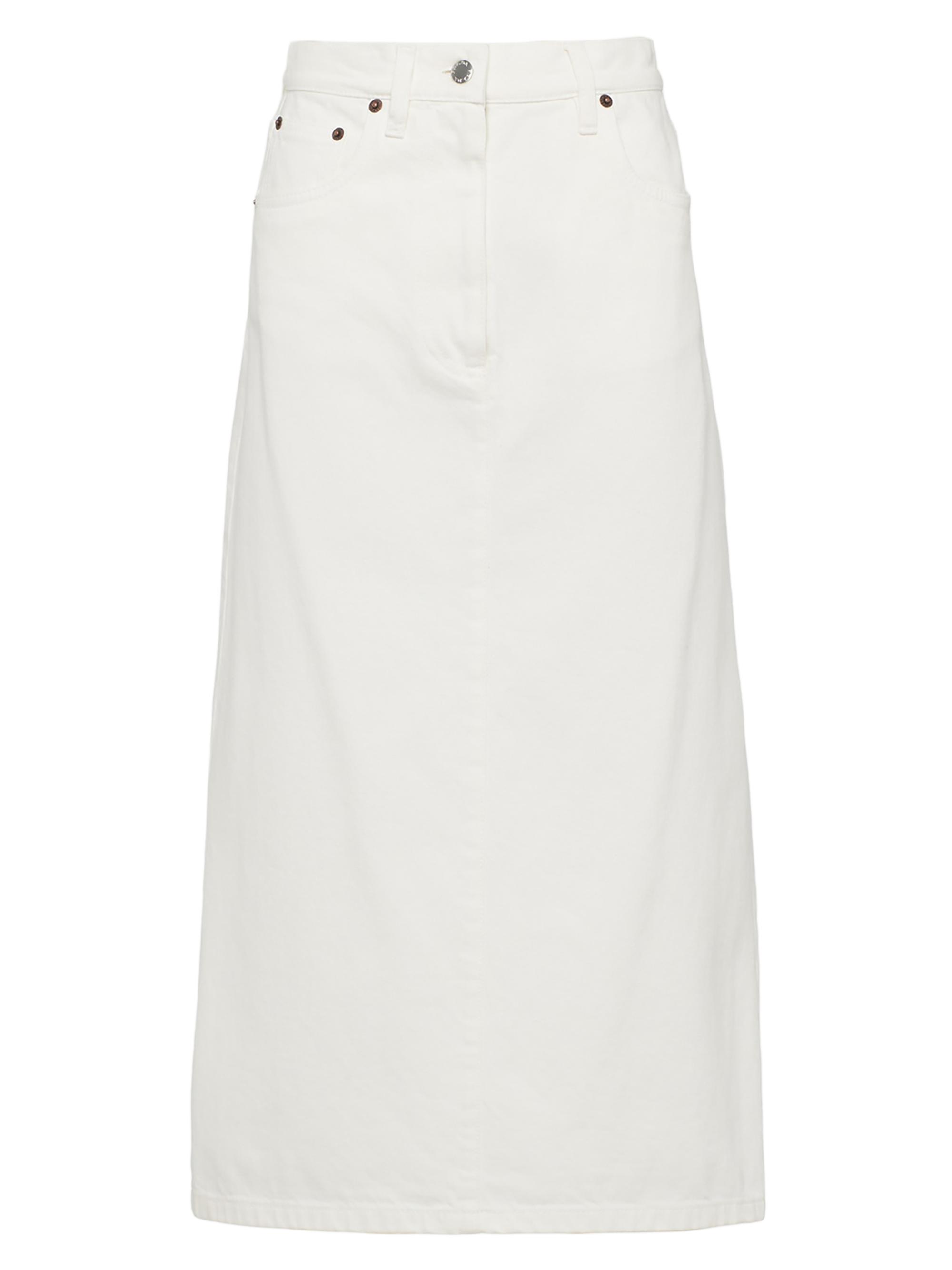 Prada Women's Flared Denim Skirt - White