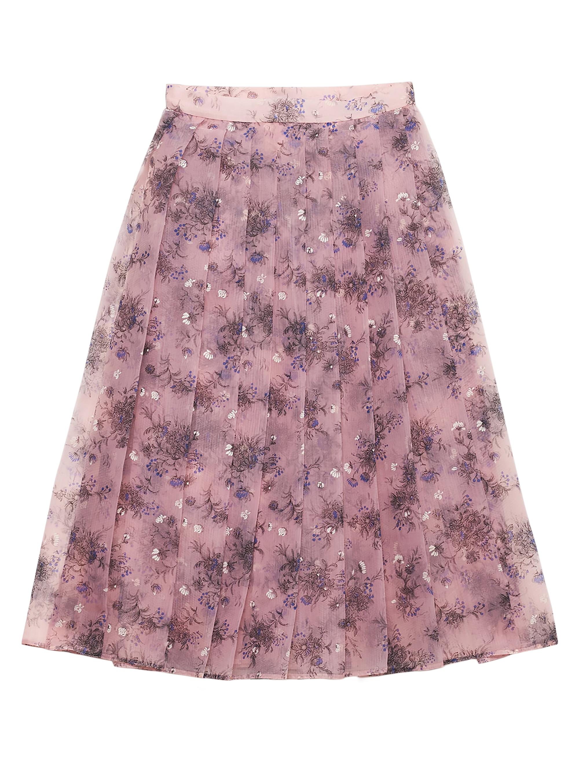 Prada Women's Printed Nylonette Skirt - Pink