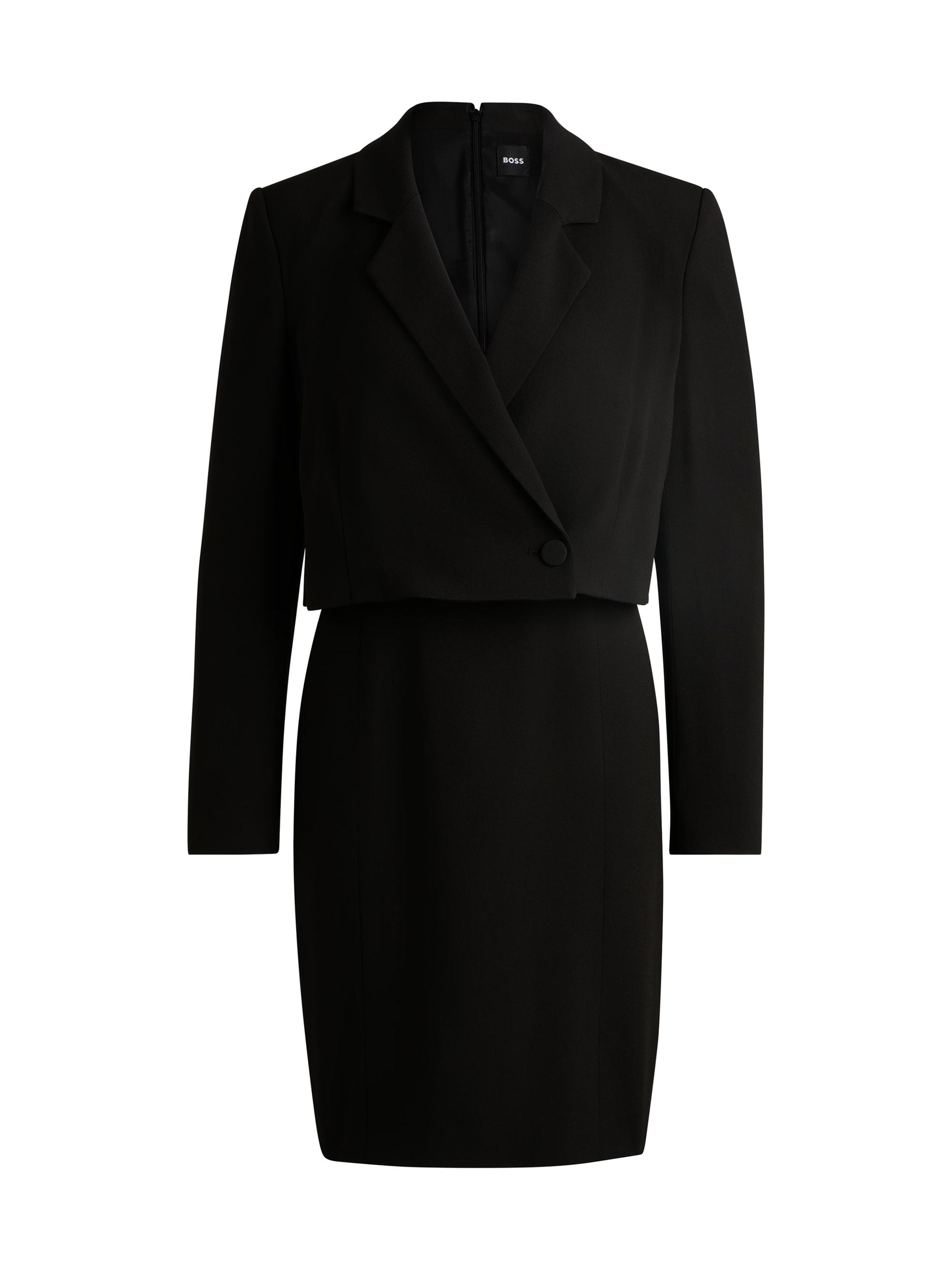 BOSS Women's Tailored Dress in Matte Fabric - Black