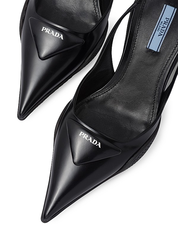 Shop Prada Brushed Leather Slingback Pumps | Saks Fifth Avenue Shop Prada Brushed Leather Slingback Pumps | Saks Fifth Avenue