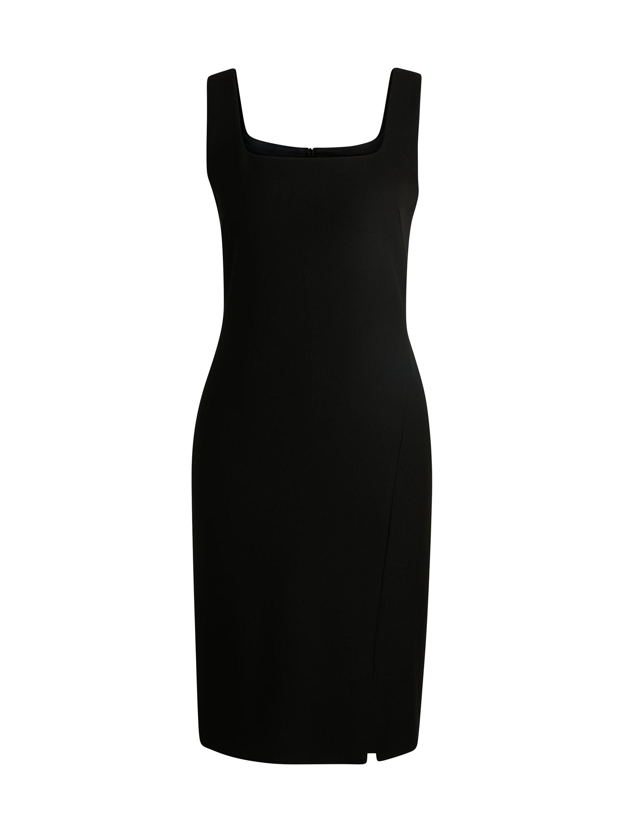 BOSS Women's Square-Neck Dress in Stretch Material - Black
