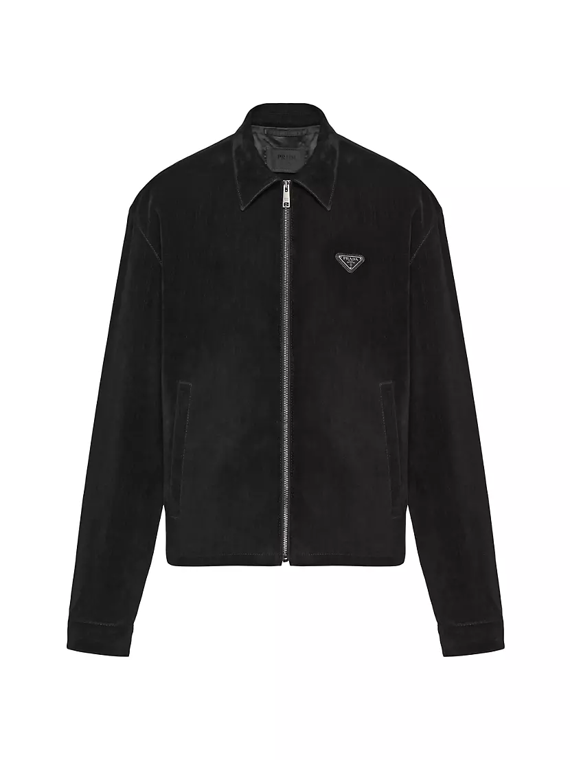 Shop Prada Cotton Velvet Blouson Jacket | Saks Fifth Avenue Shop Prada Cotton Velvet Blouson Jacket | Saks Fifth Avenue