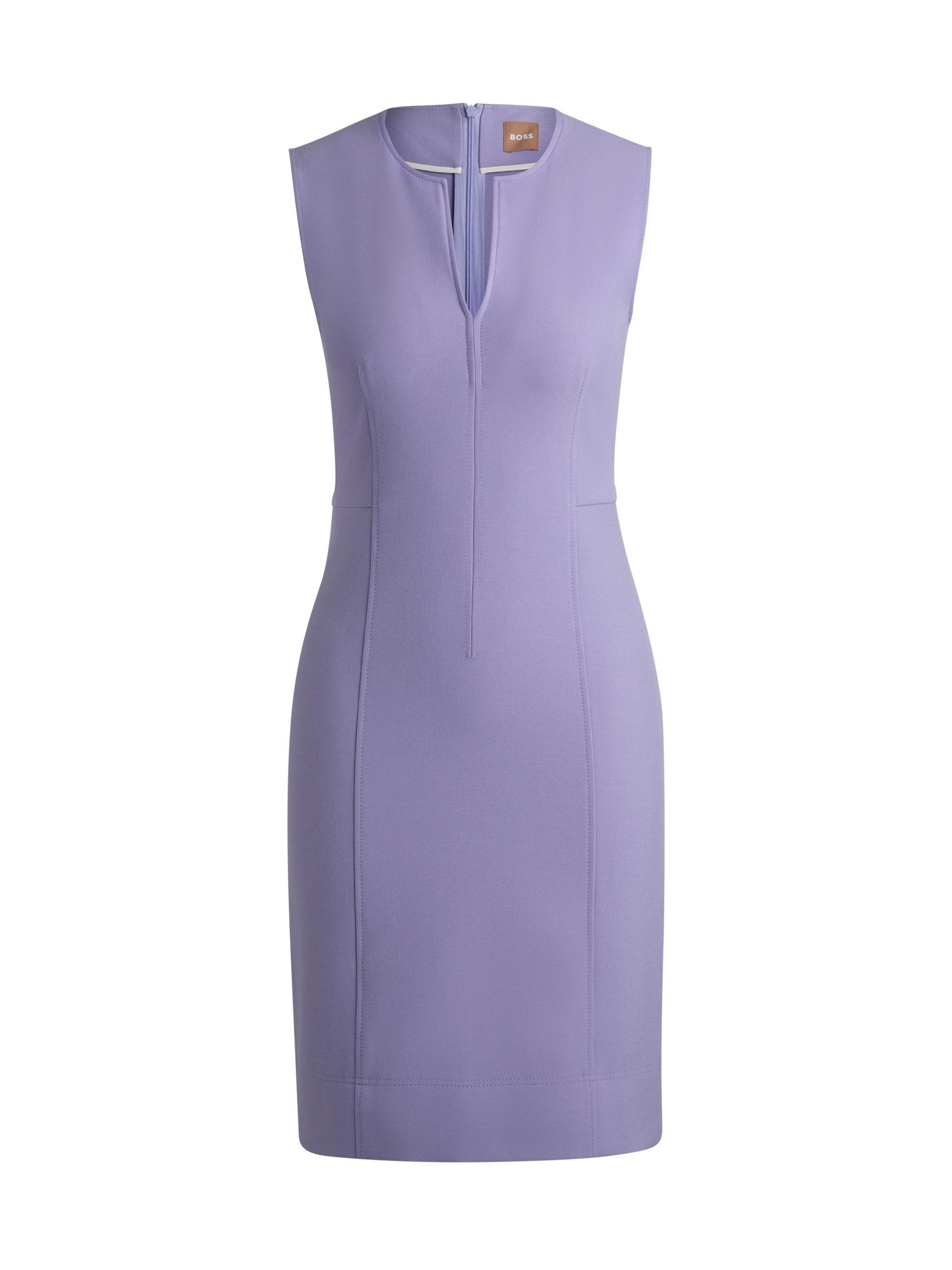 BOSS Women's Sleeveless Dress with Notch Neckline - Purple