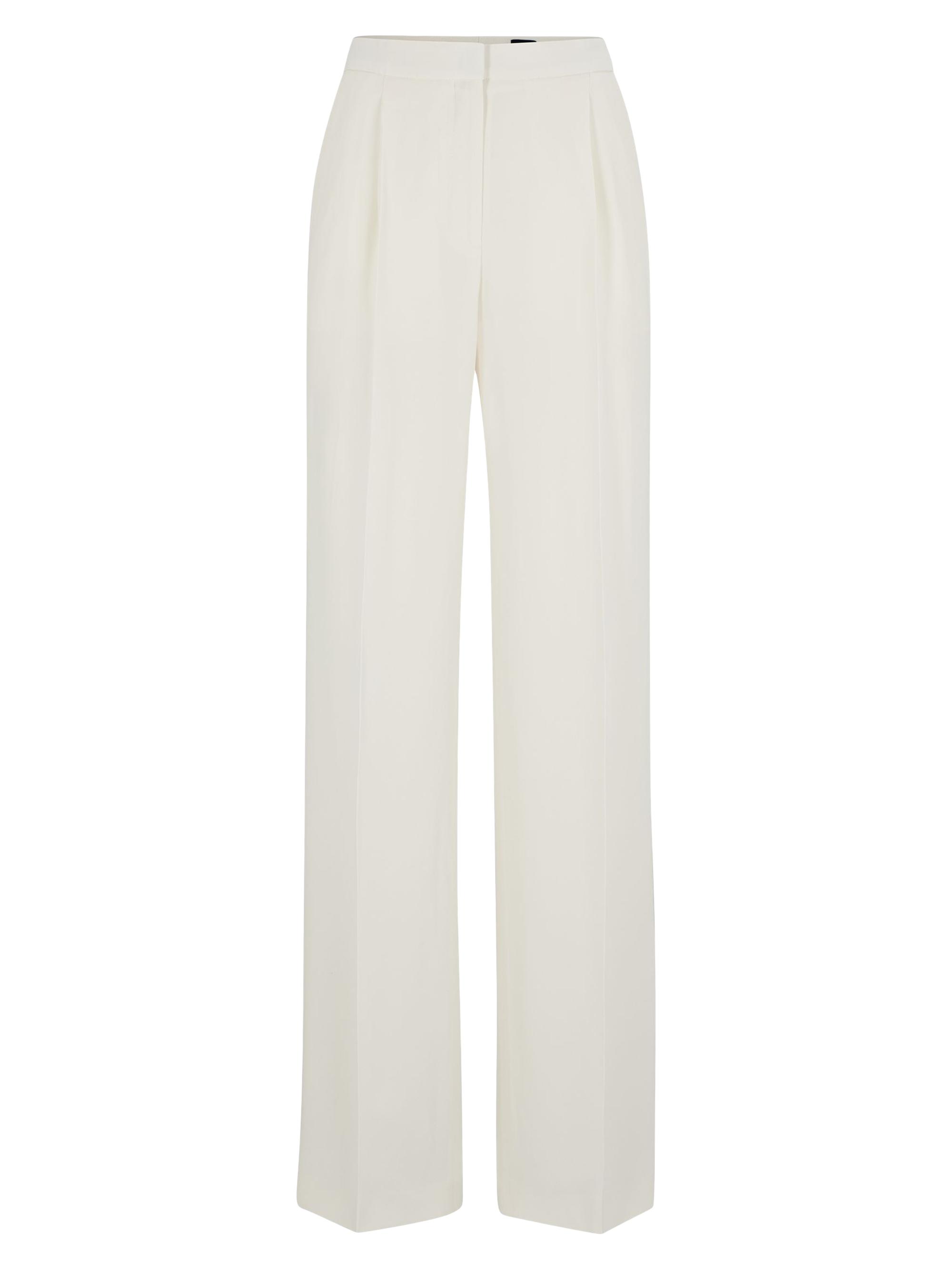 BOSS Women's Regular Fit Trousers in Matte Fabric - Natural