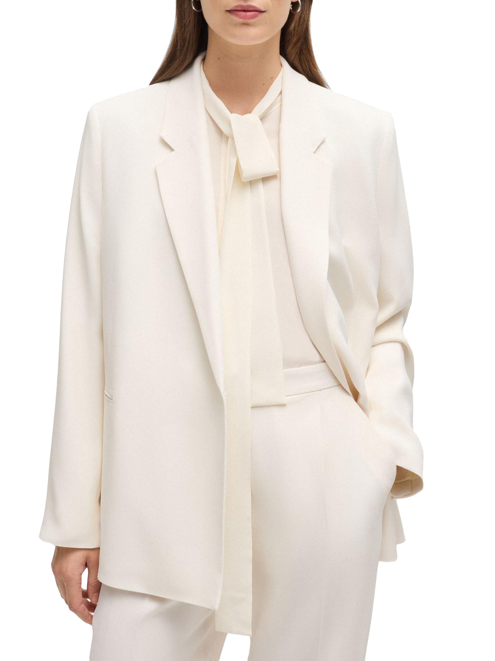 BOSS Women's Relaxed Fit Jacket with Feature Button - Natural