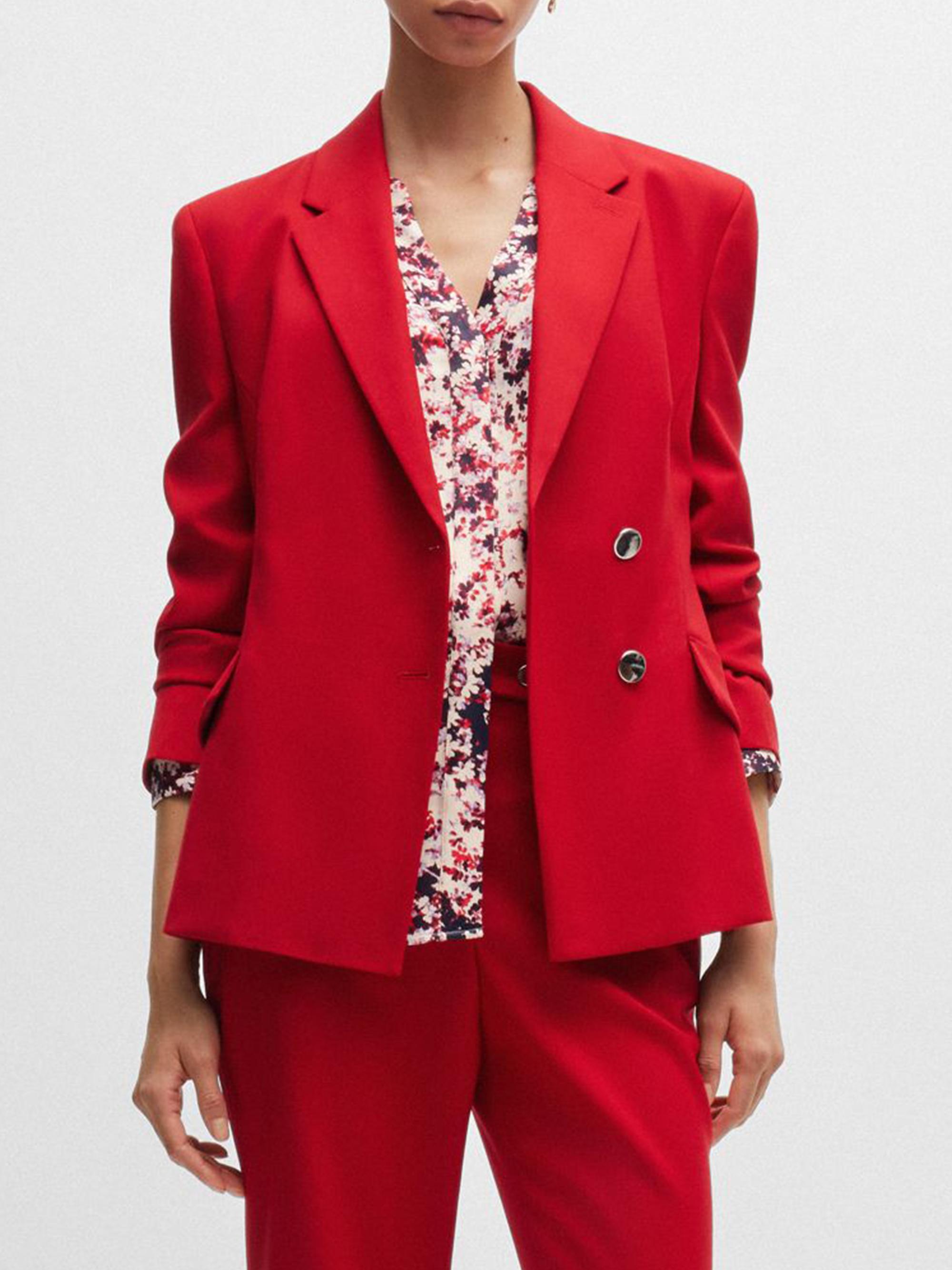 BOSS Women's Regular Fit Jacket in Wool Twill - Red